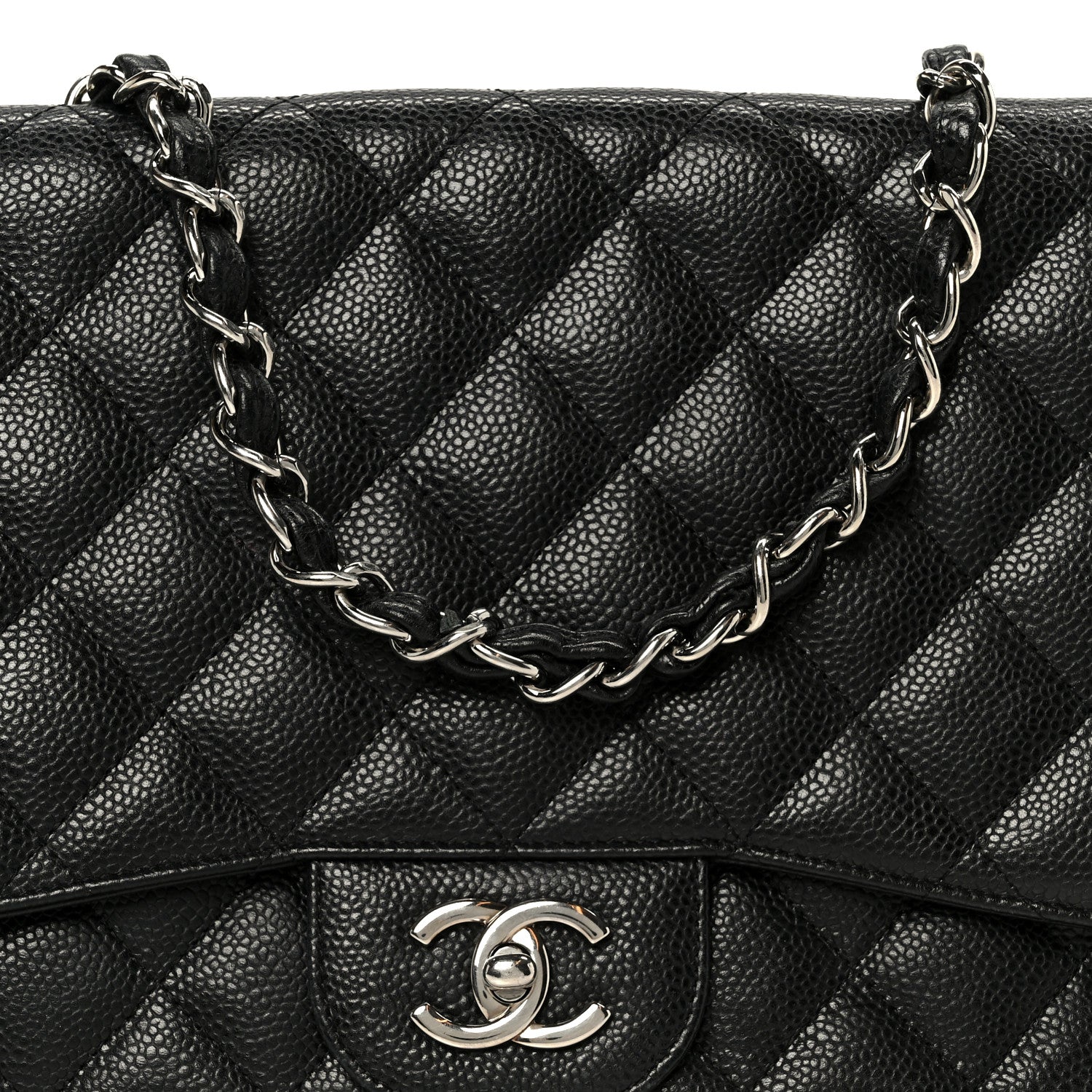 Caviar Quilted Jumbo Single Flap Black