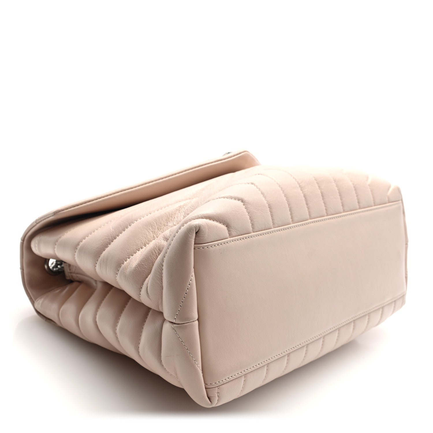 Calfskin Y Quilted Monogram Medium Loulou Chain Satchel Light Natural