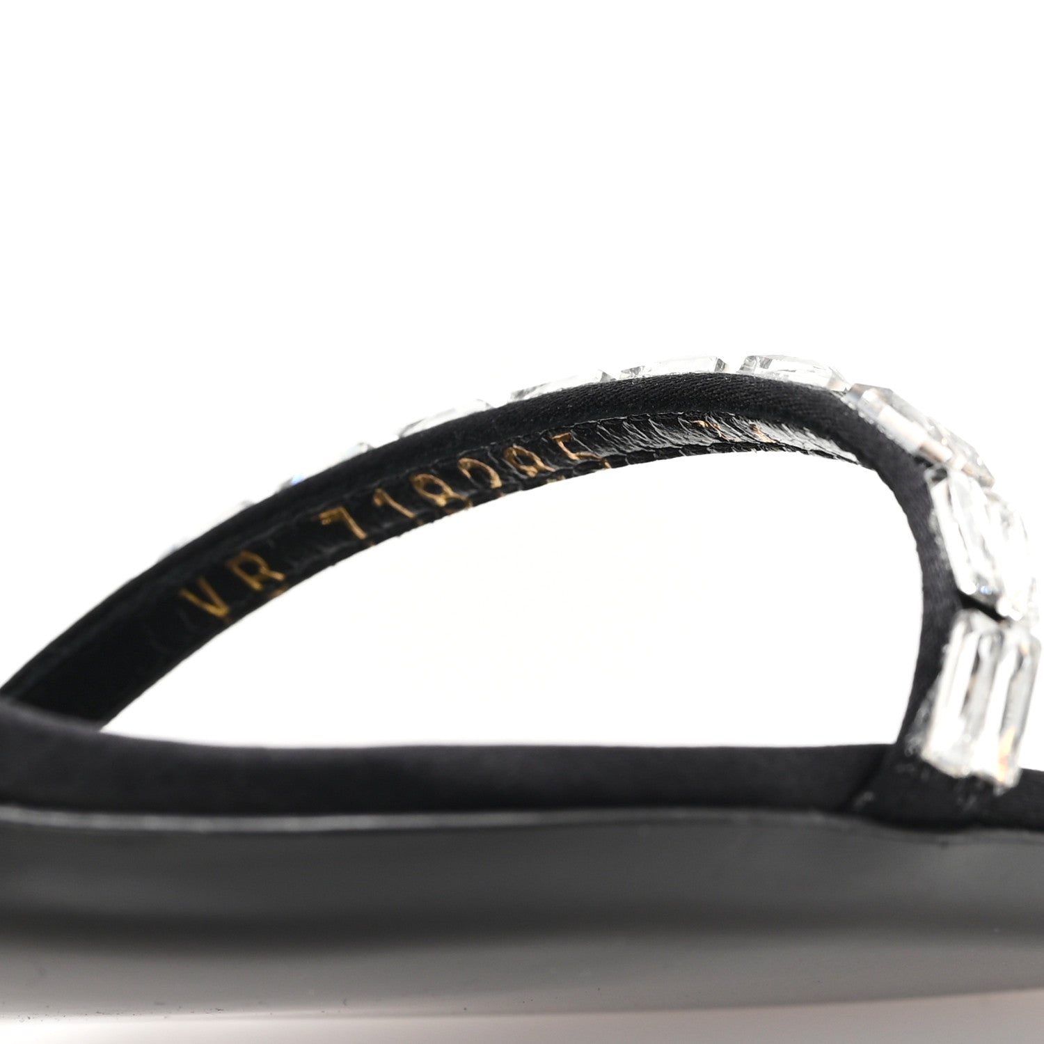 Crepe Satin Crystal New Nuit 90 Ankle Strap Sandals 36 Black