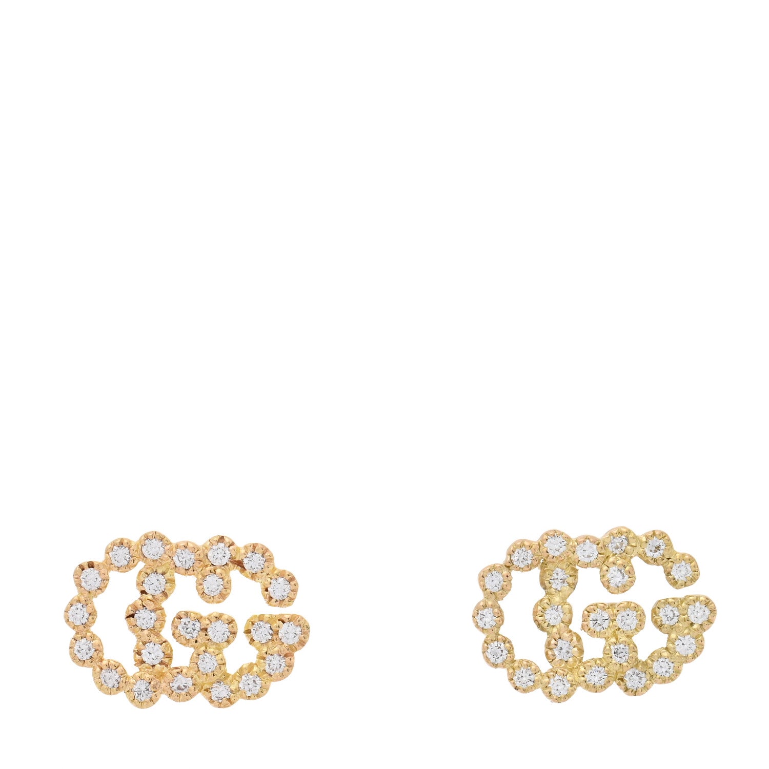18K Yellow Gold Diamond Running G Earrings