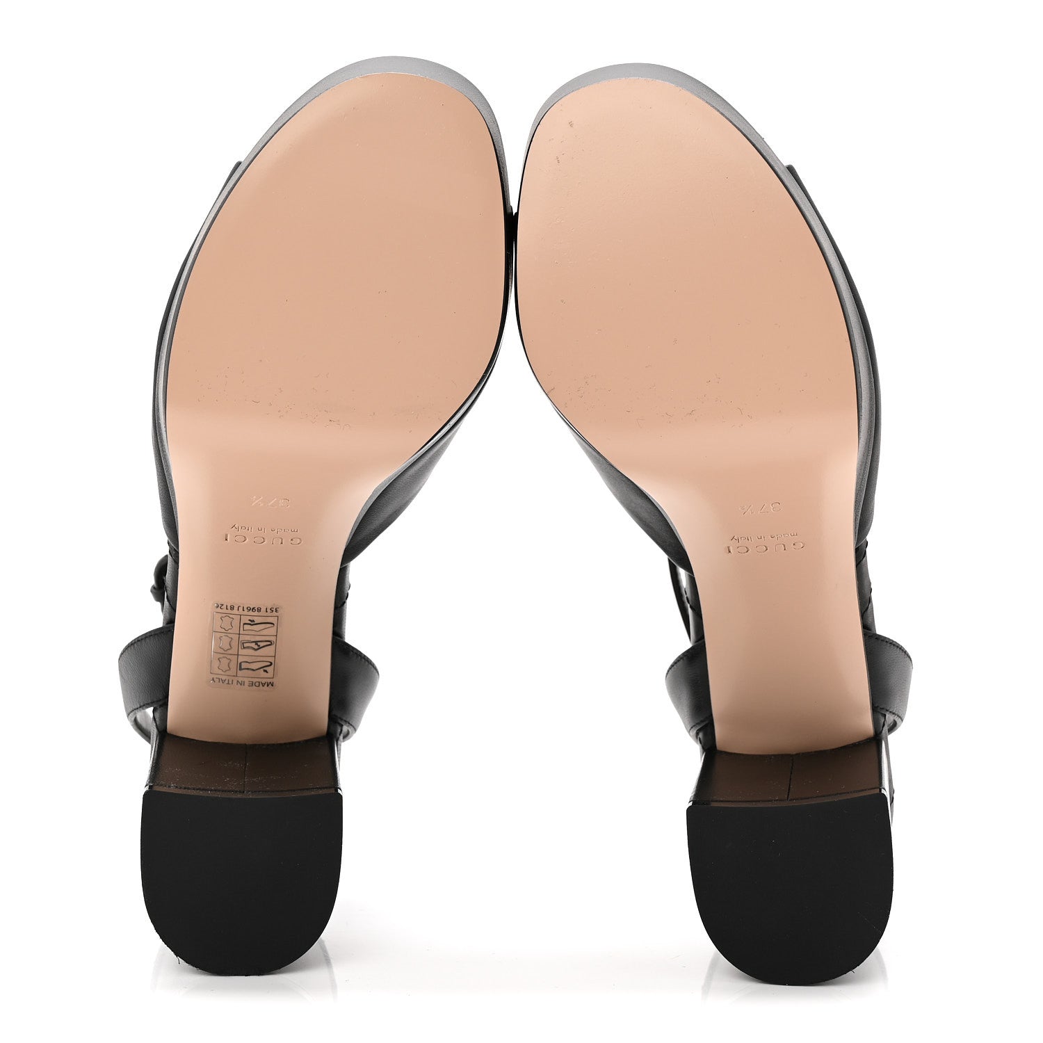 Calfskin GG Charlotte Ankle Wrap 30/85mm Platform Sandals 37.5 Black