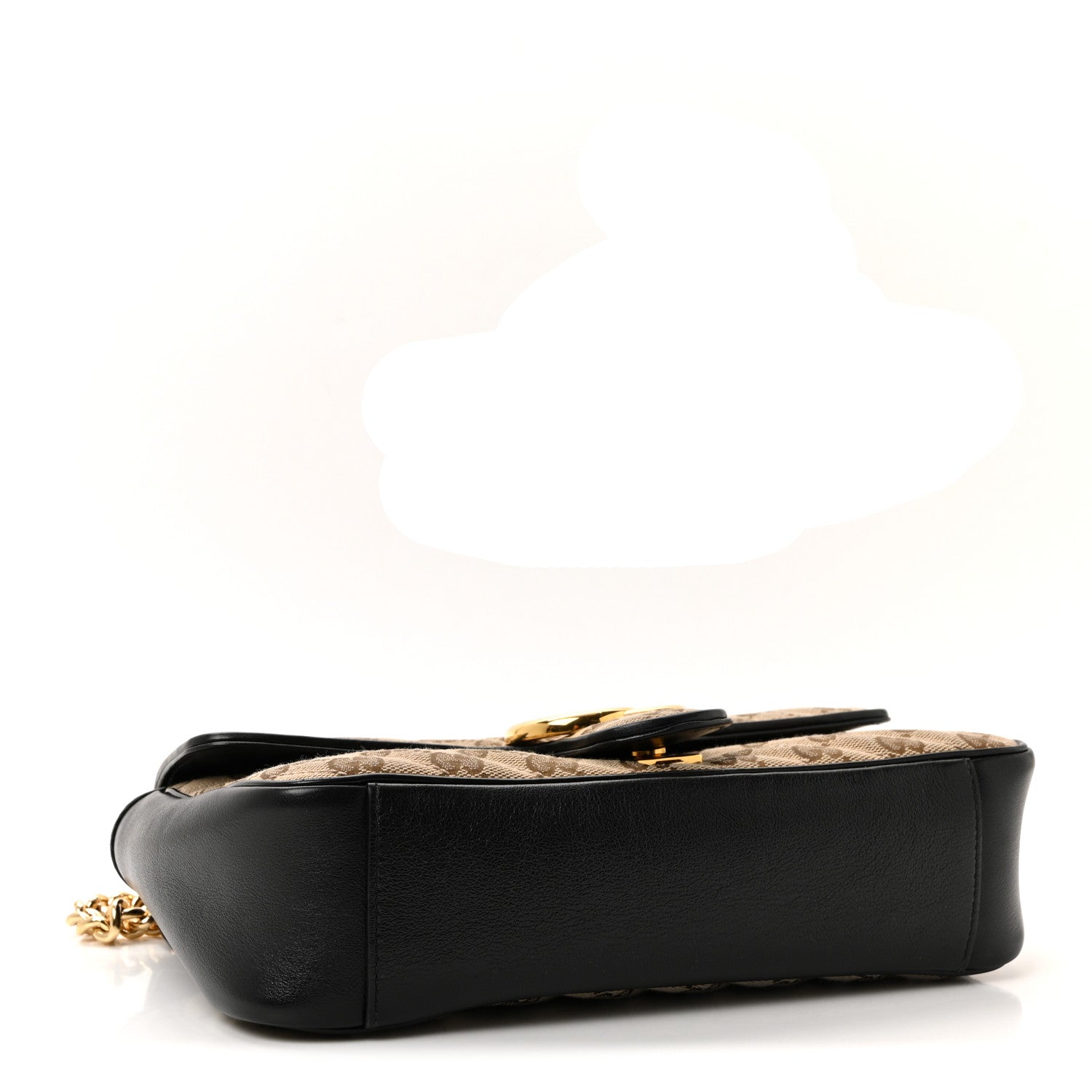 Monogram Matelasse Diagonal Small GG Marmont Shoulder Bag Beige Black
