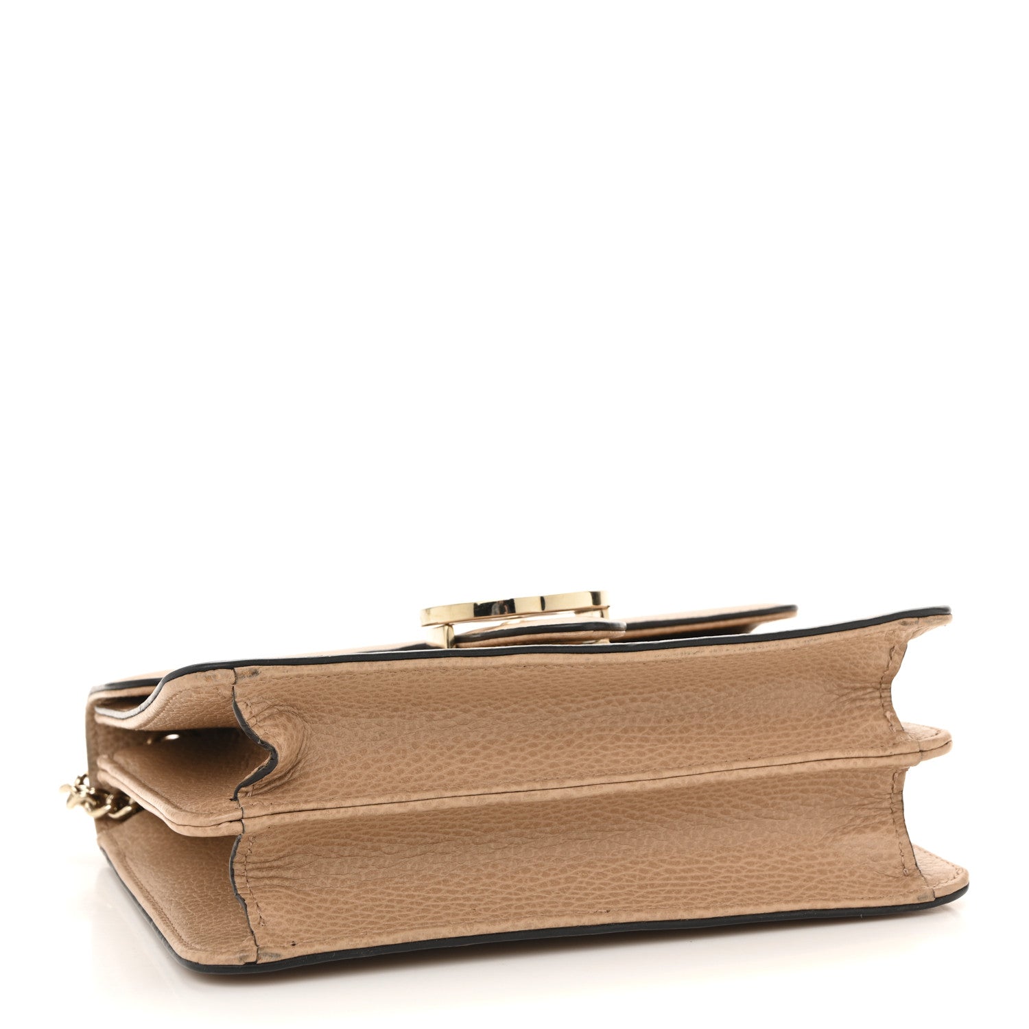 Dollar Calfskin Small Interlocking G Shoulder Bag Camelia