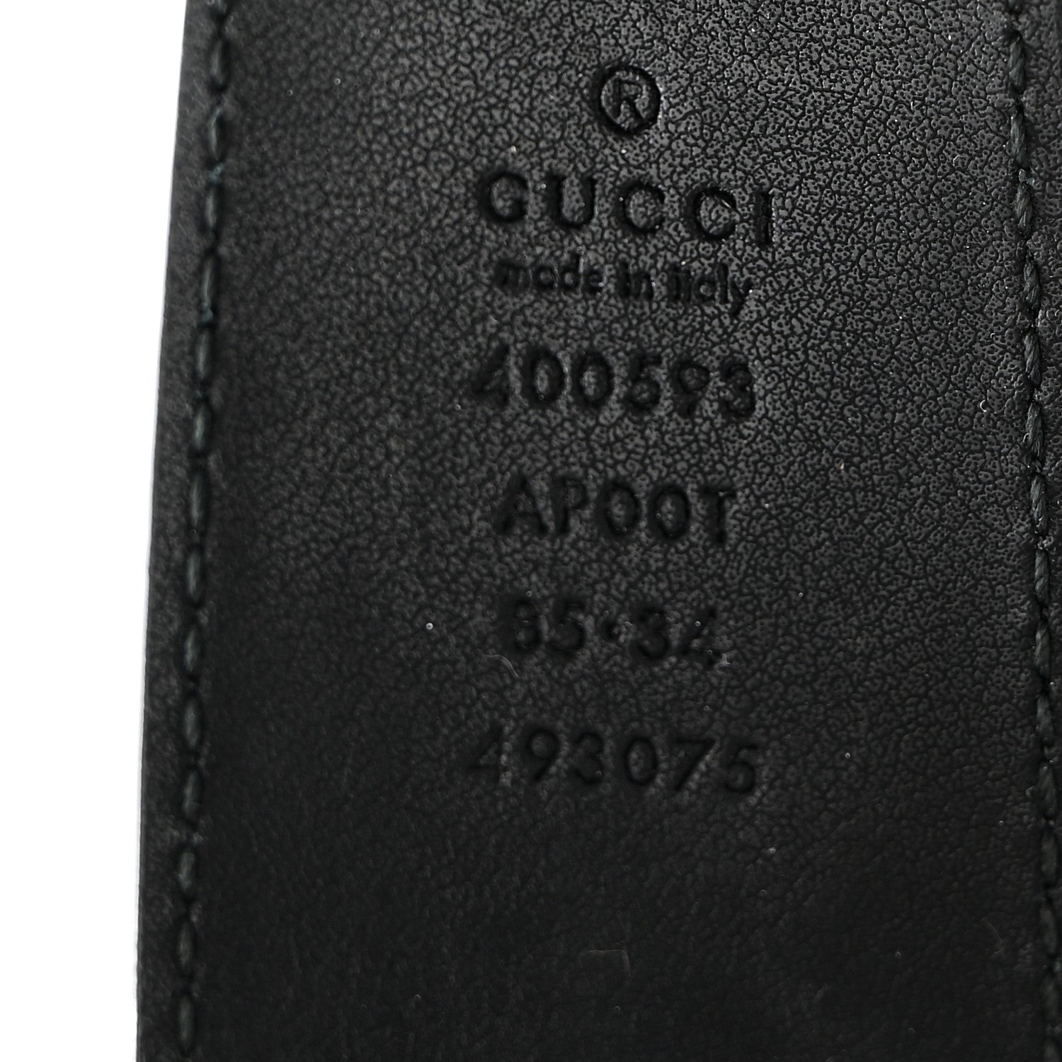 Calfskin Double G 85 34 Belt Black