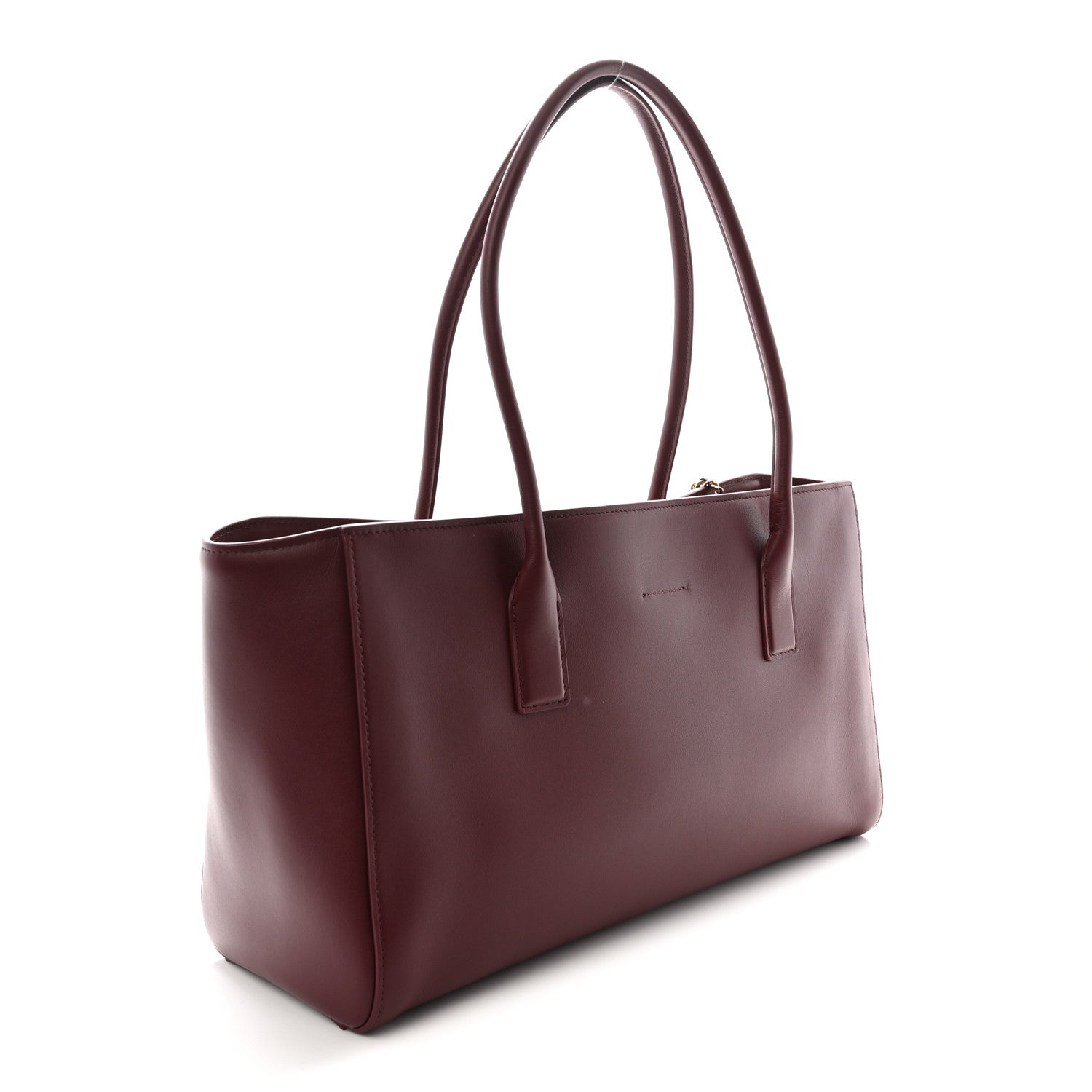 Calfskin Archetype Small Shopping Tote Dark Burgundy