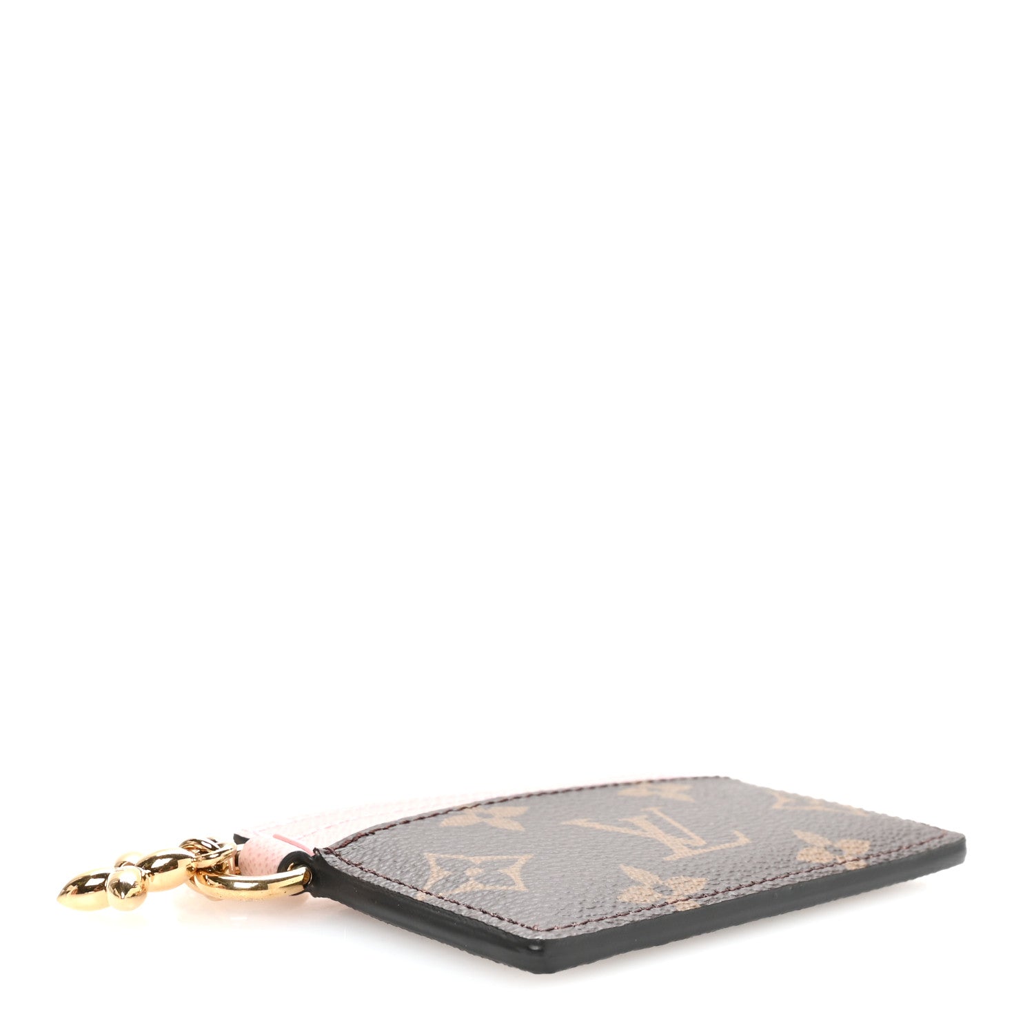 Monogram LV Charms Card Holder Rose Ballerine