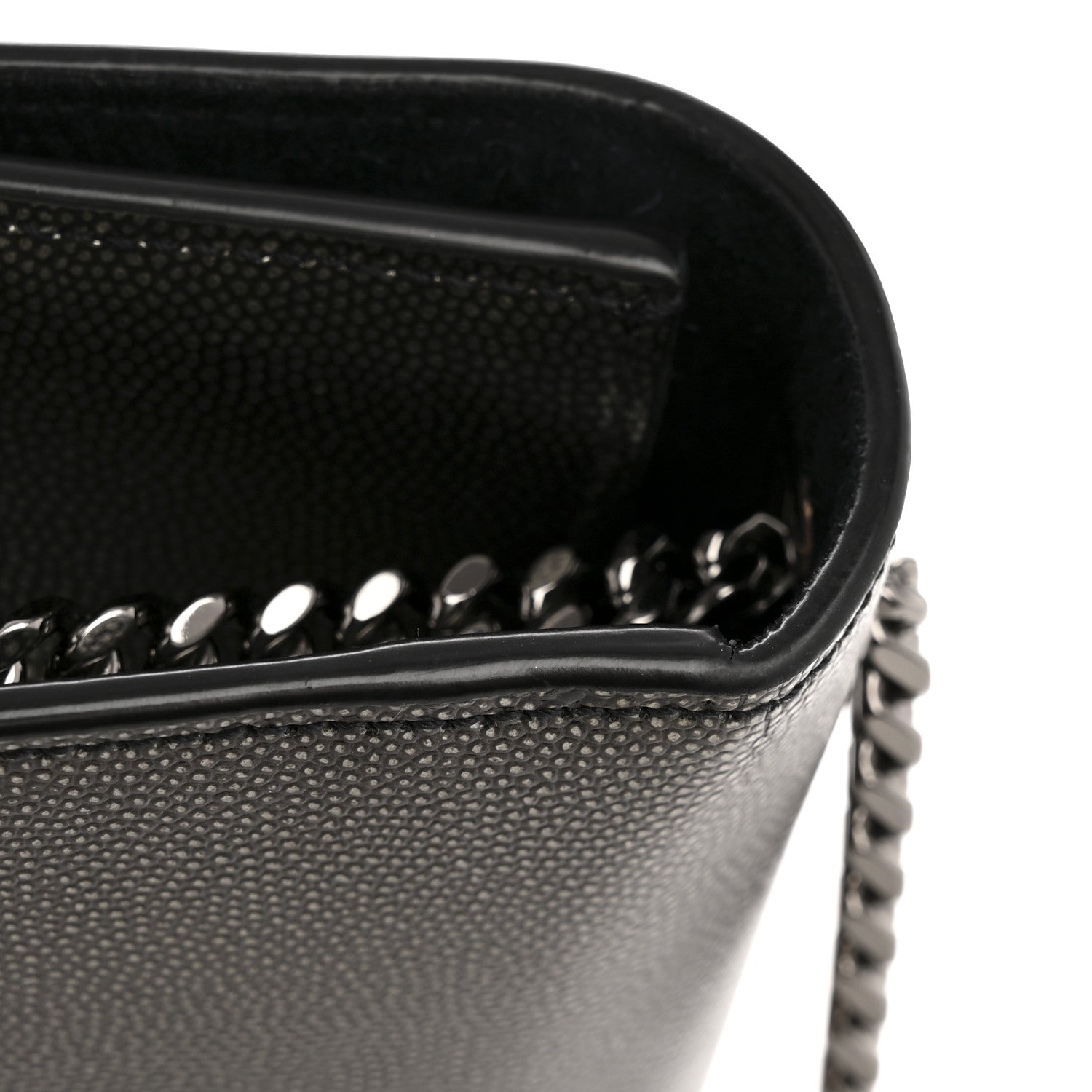 Metallic Grain De Poudre Medium Classic Monogram Kate Satchel Dark Lead