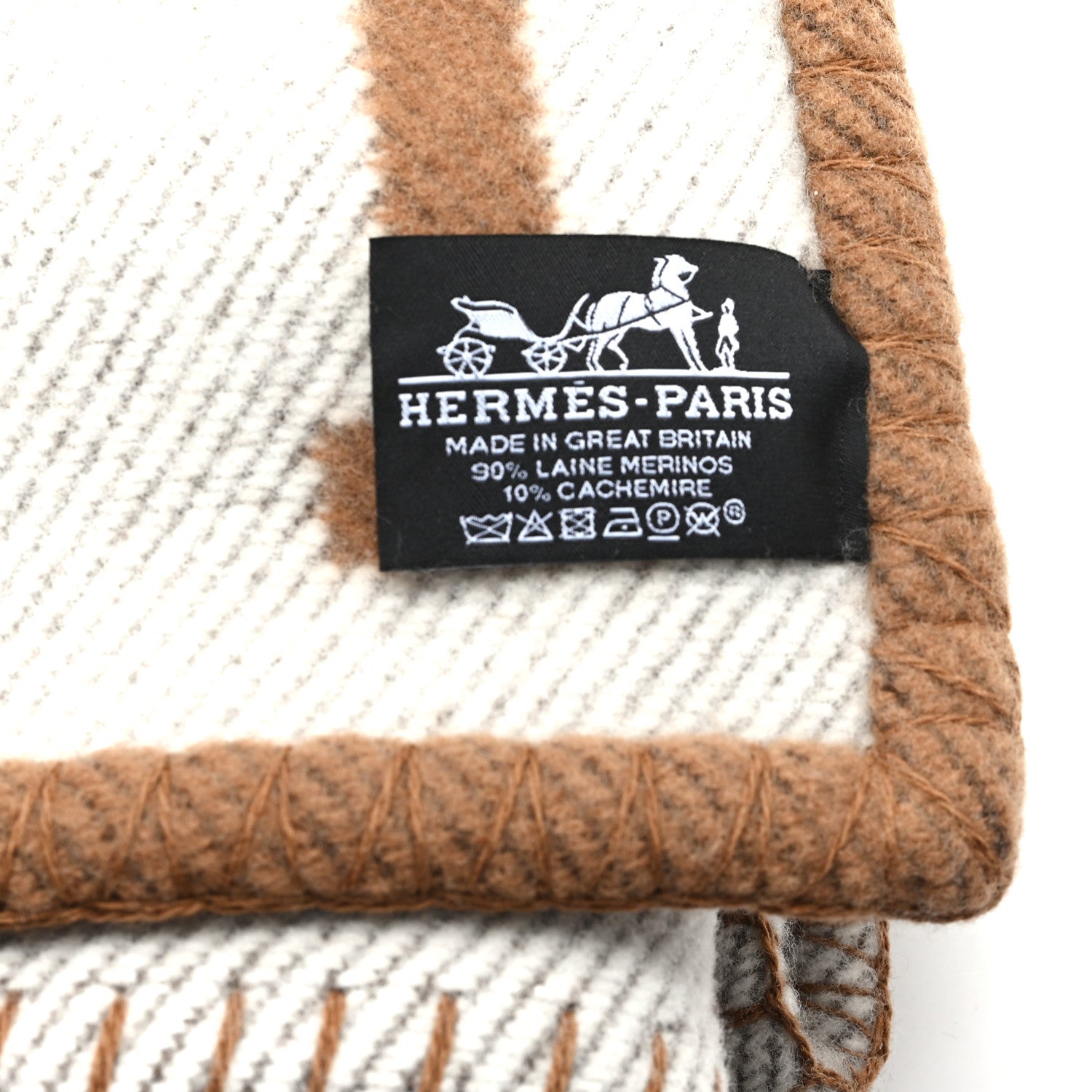 Wool Cashmere Avalon Blanket Ecru Camel