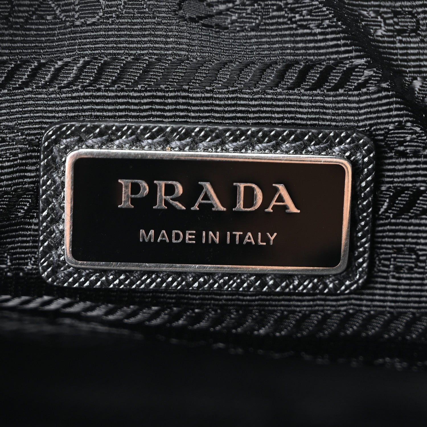 Re-Nylon Saffiano Pocket Single Snap Buckle Shoulder Bag Black