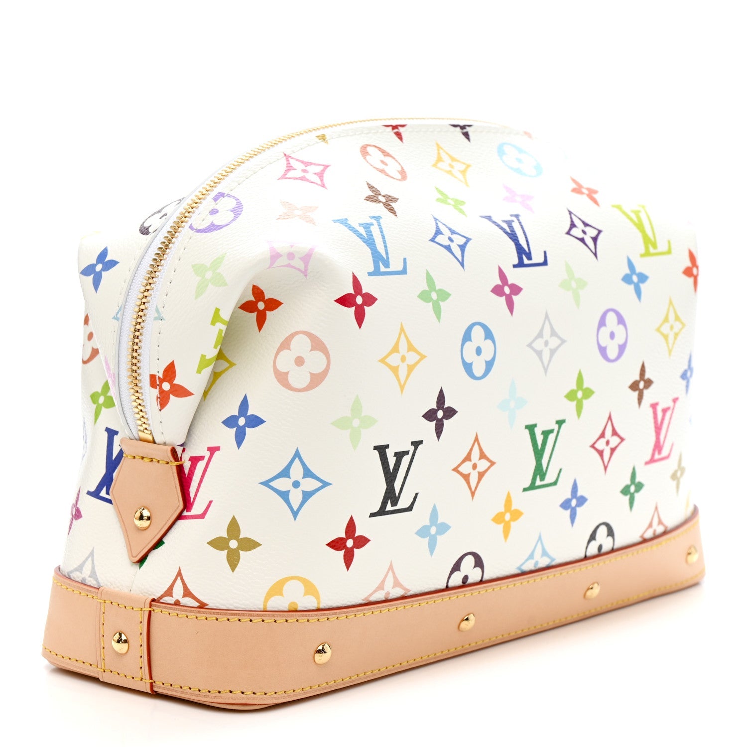 LV x TM Monogram Multicolor Cosmetic Pouch GM White