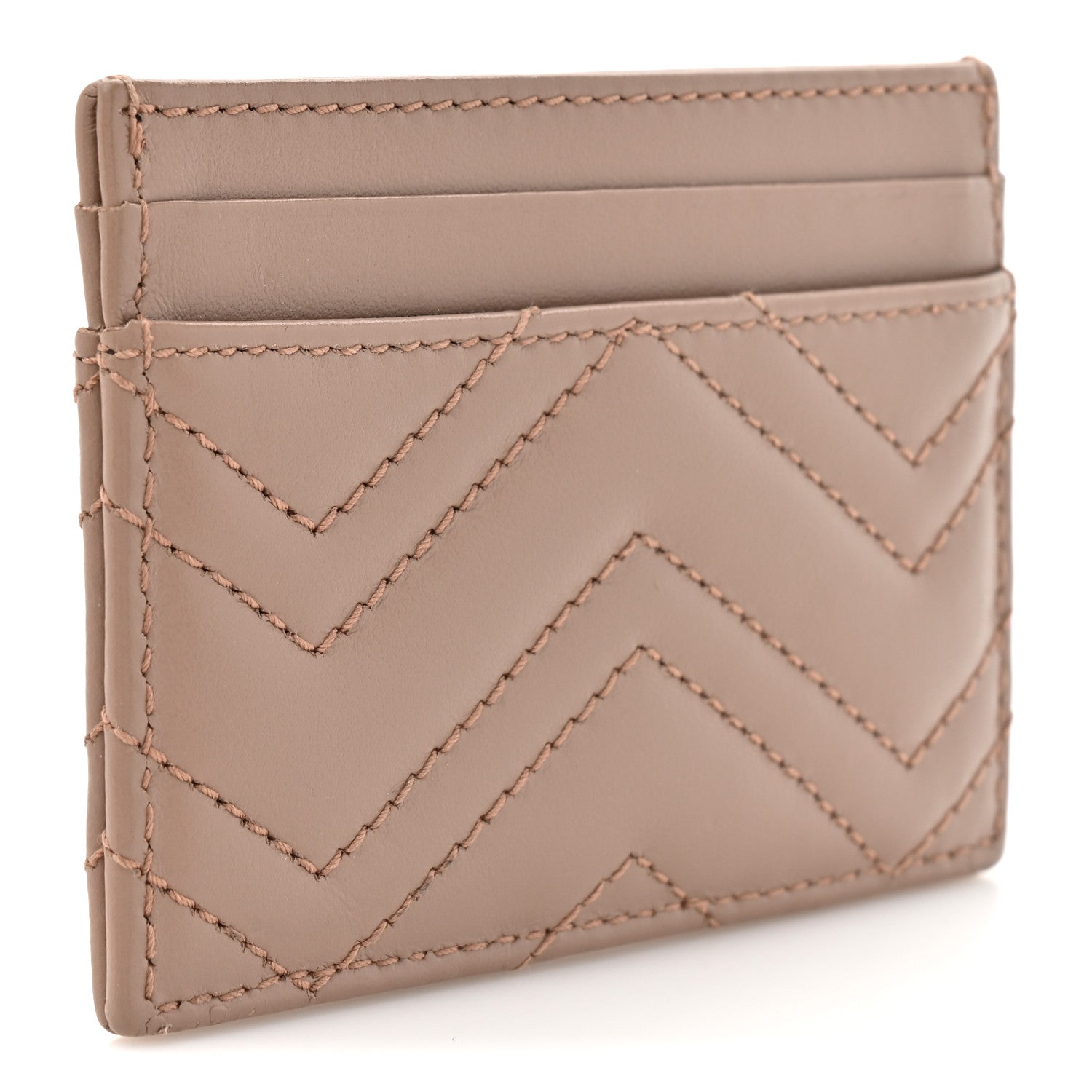 Calfskin Matelasse GG Marmont Card Holder Porcelain Rose