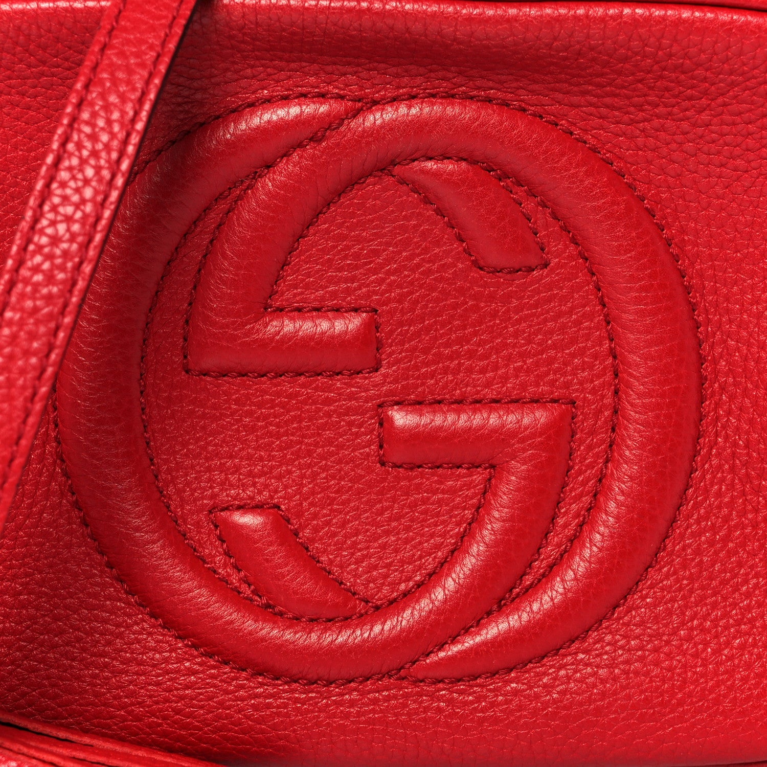 Pebbled Calfskin Small Soho Disco Bag Tabasco Red