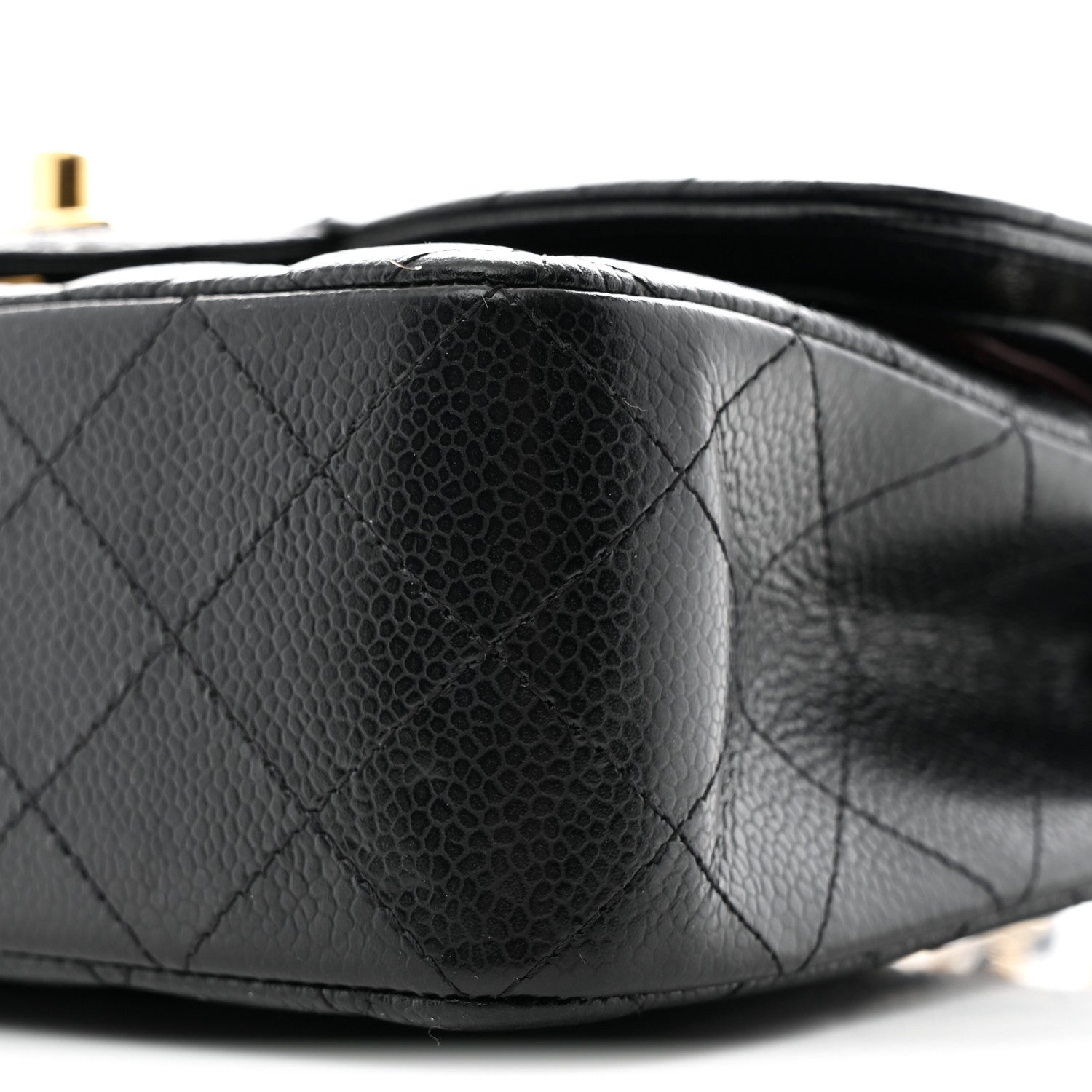 Caviar Quilted Small Double Flap Black