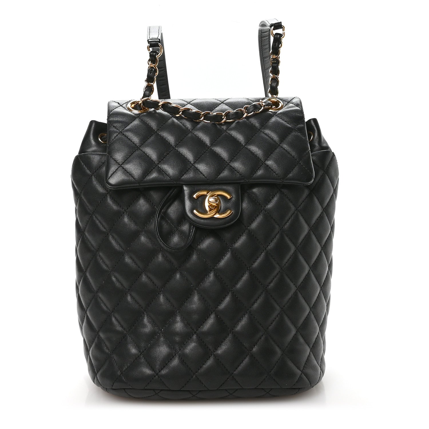 Lambskin Quilted Small Urban Spirit Backpack Black