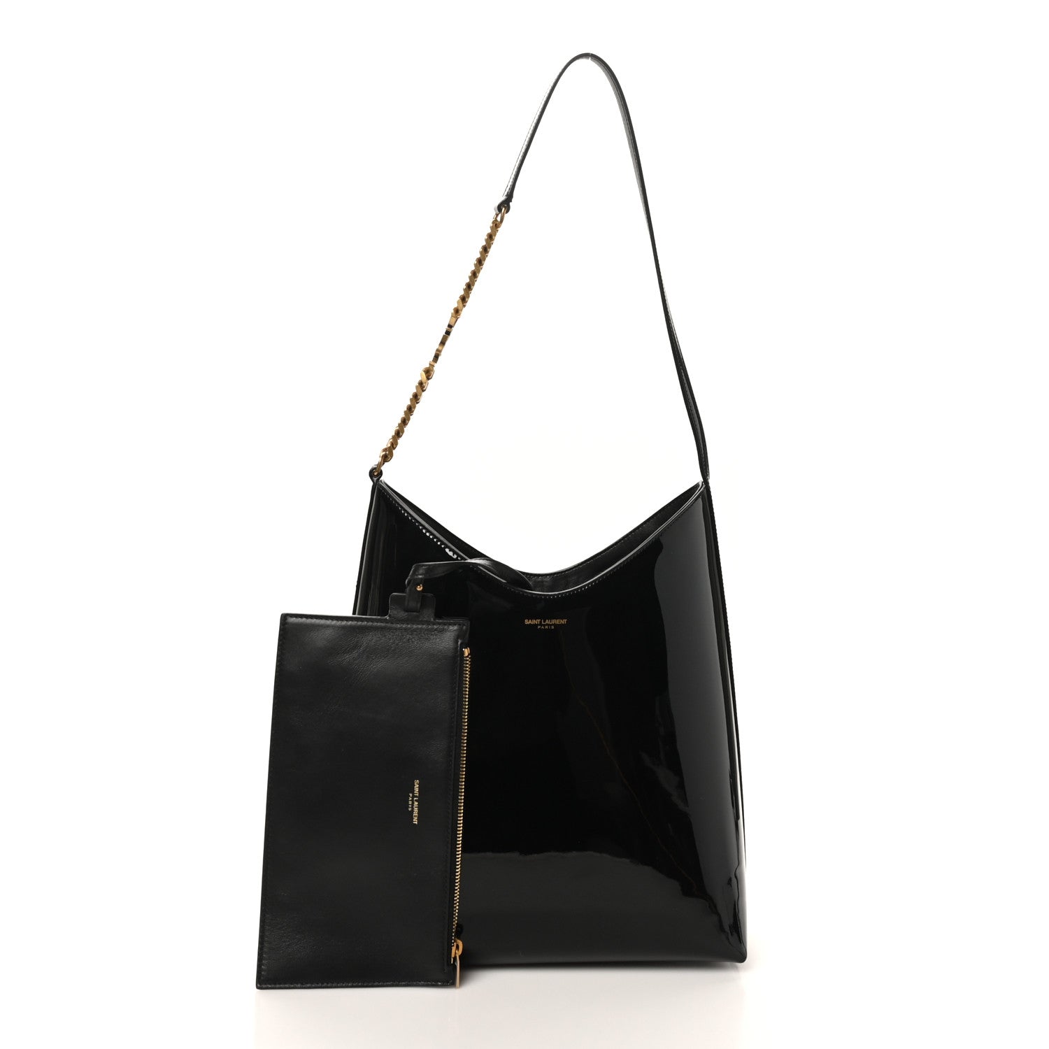Patent Calfskin Rendez-Vous Hobo Black