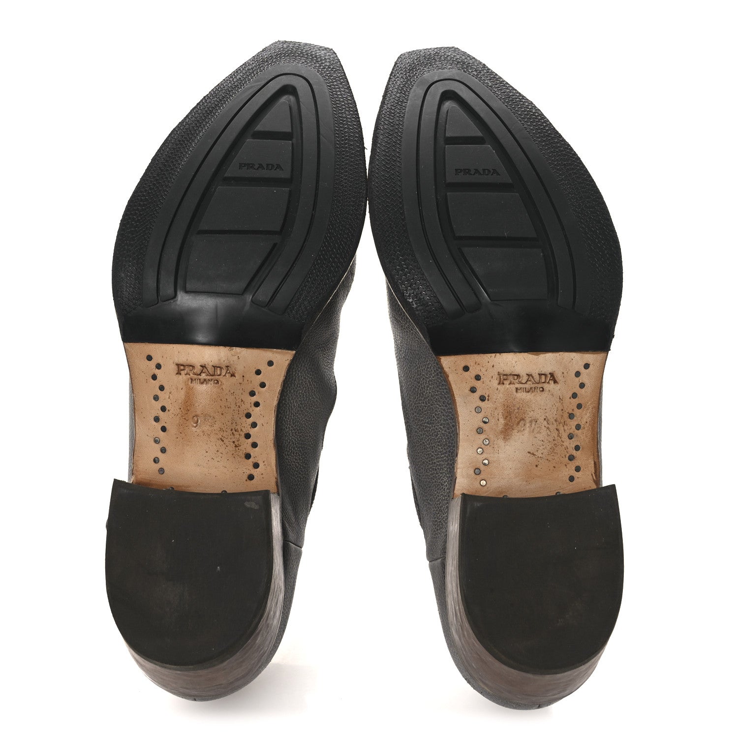 Antique Calfskin Mens Buckle Loafers 9.5 Mercurio