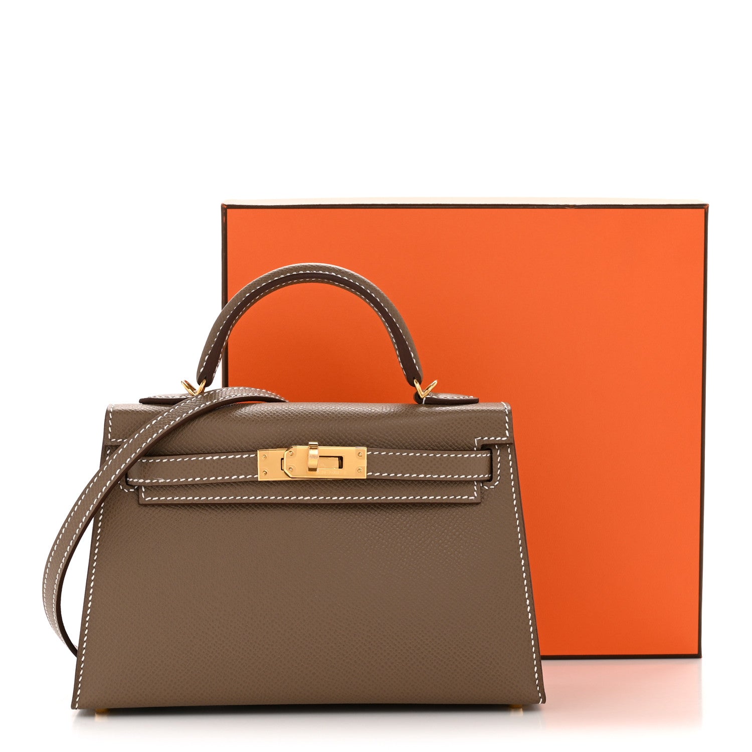 Epsom Mini Kelly Sellier 20 Etoupe