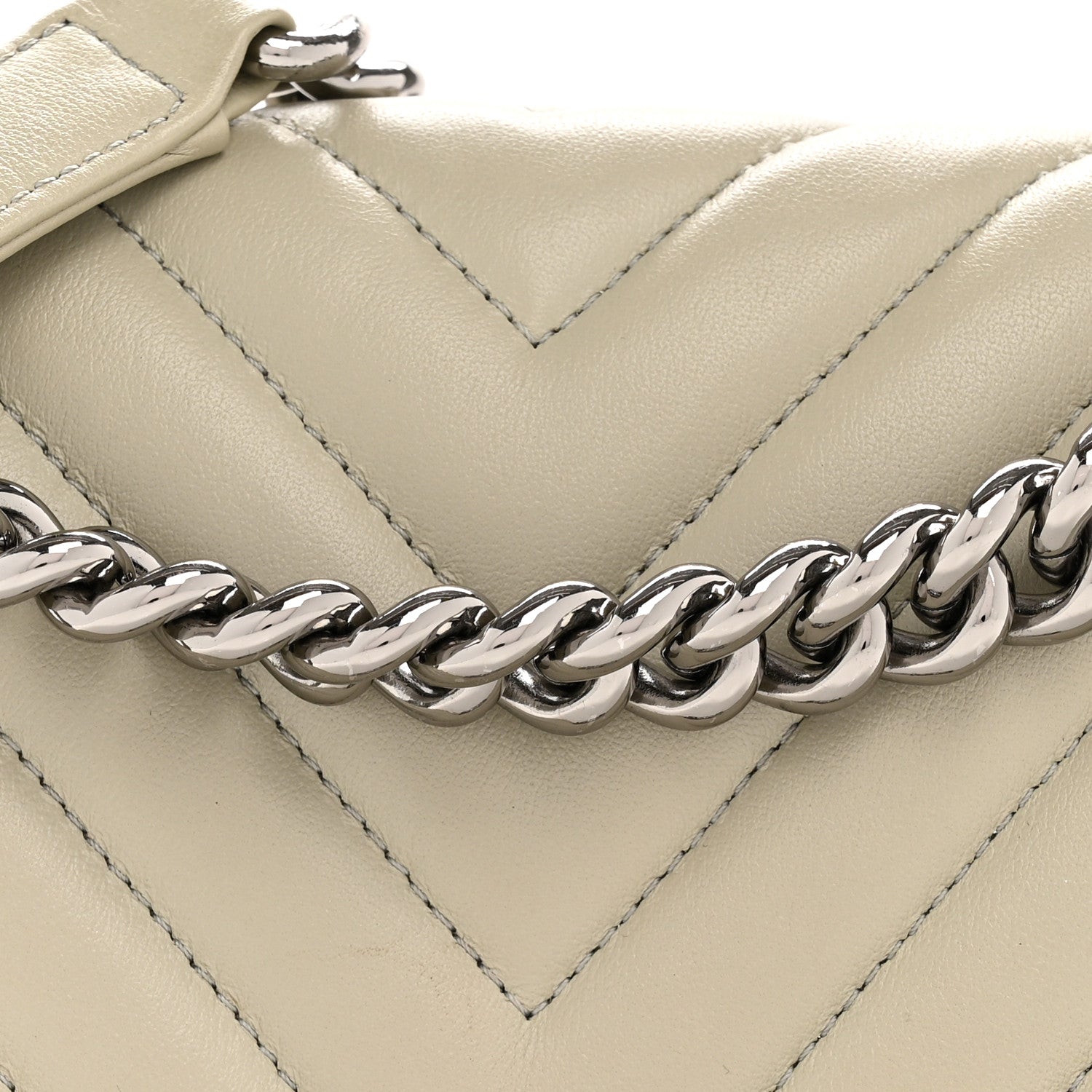 Calfskin Chevron Quilted Medium Boy Flap Grey