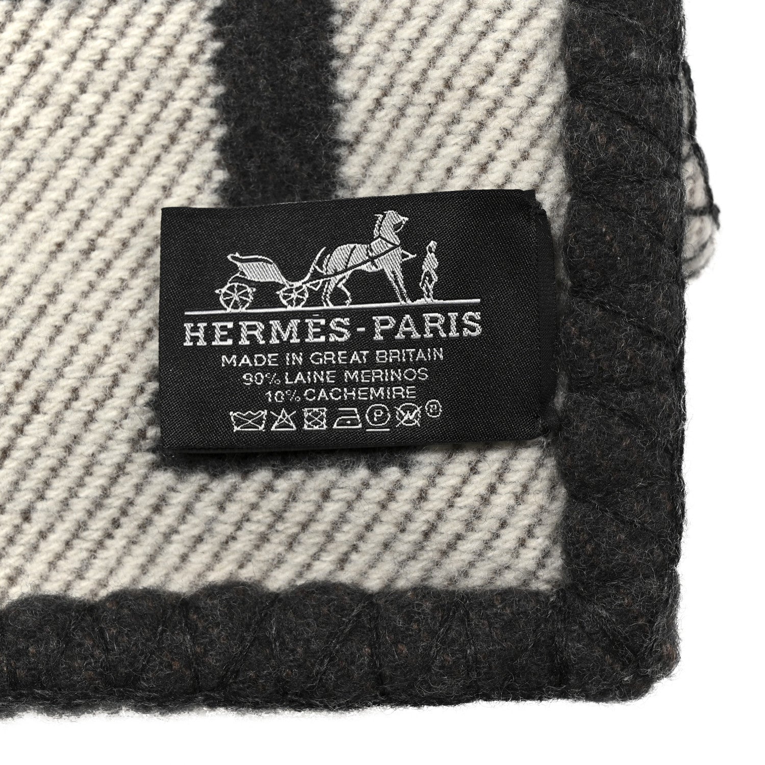 Wool Cashmere Avalon Blanket Ecru Gris Fonce