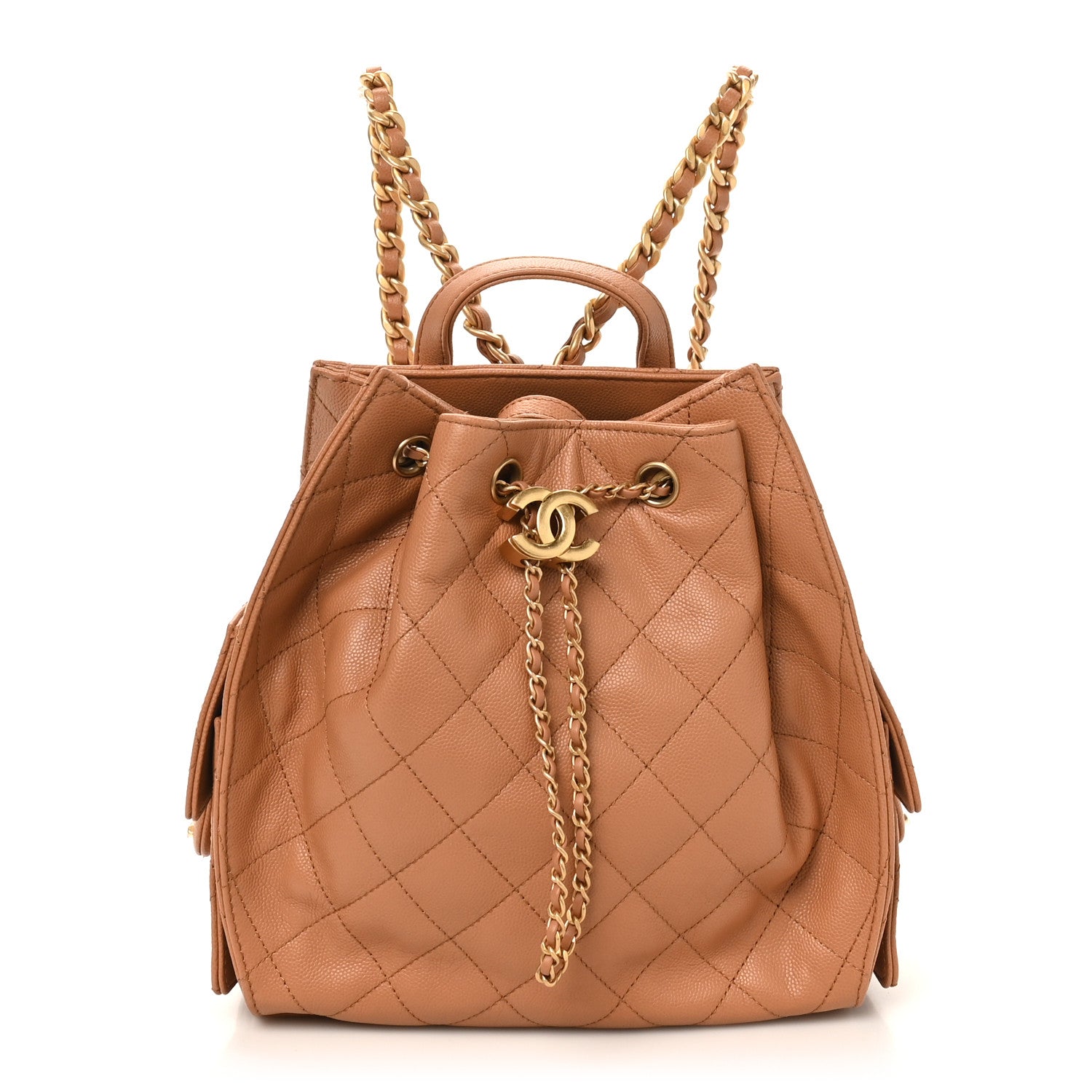 Caviar Quilted Medium Chanel 25 Backpack Brown