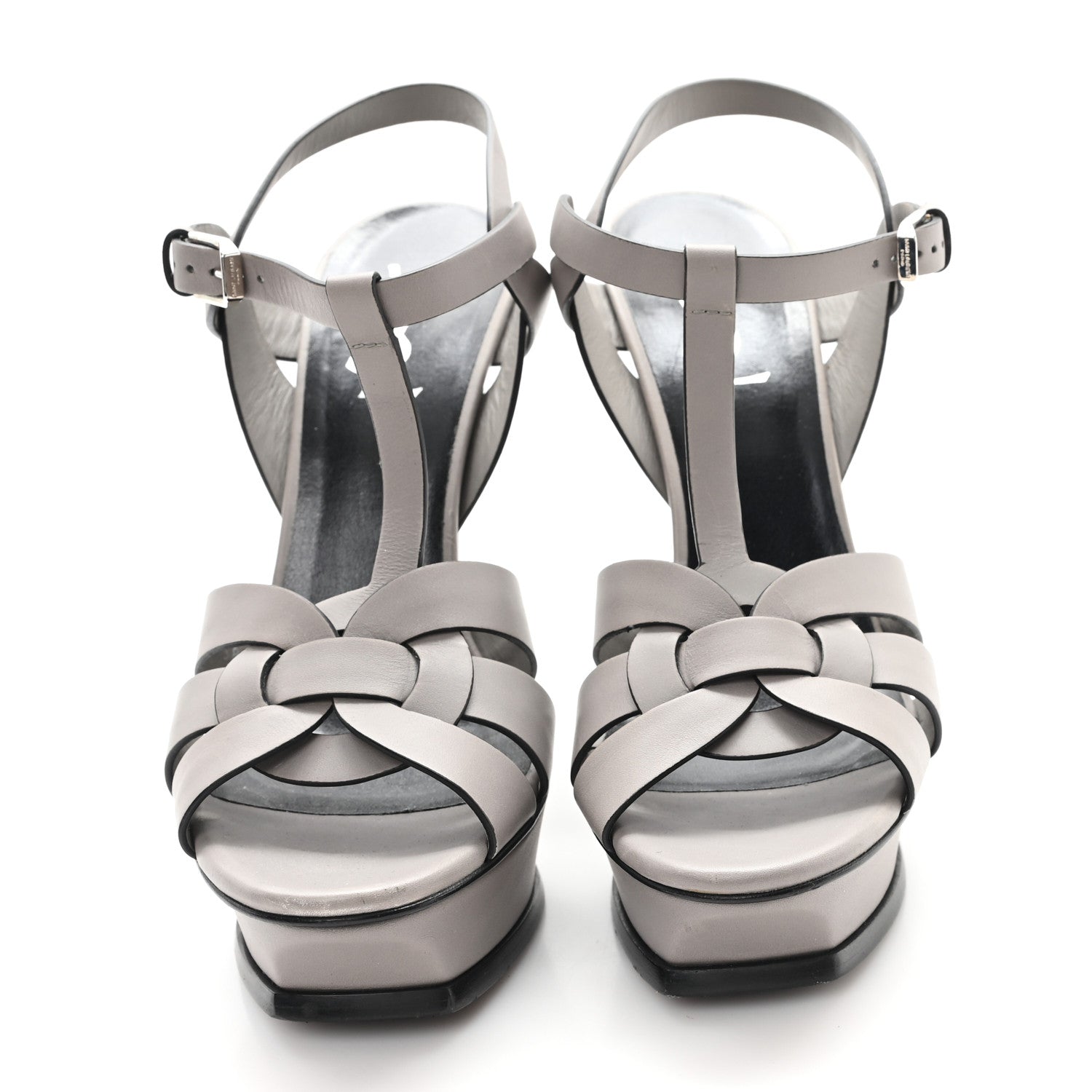Calfskin Tribute 105 Platform Sandals 38 Grey