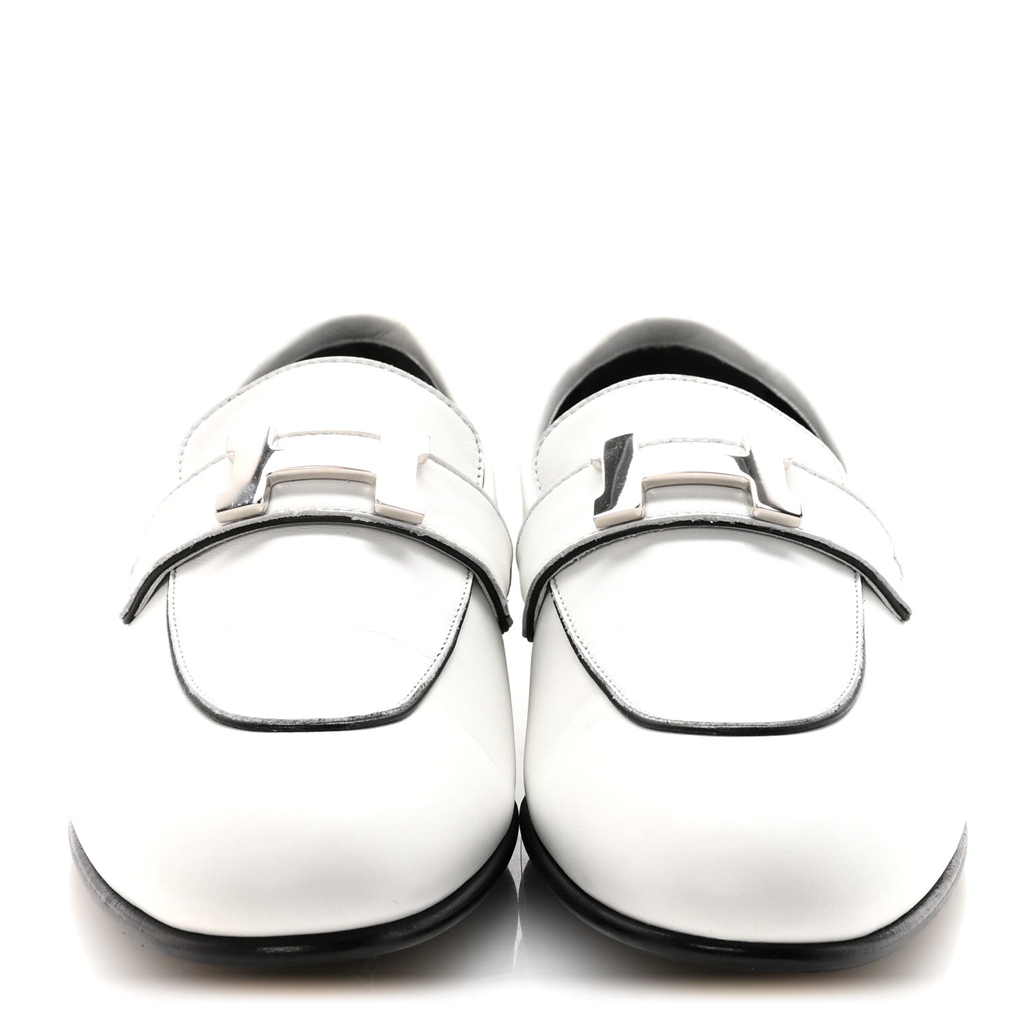 Calfskin Womens Paris Loafers 37.5 White