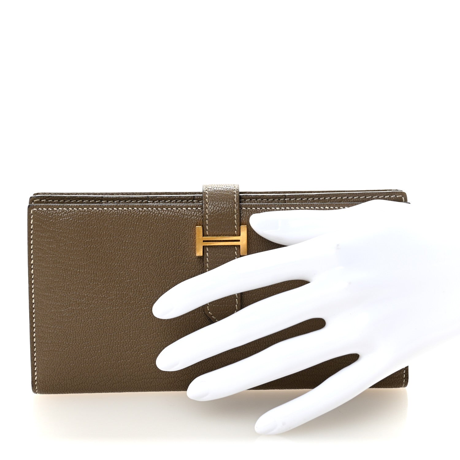 Chevre Mysore Bearn Gusset Wallet Etoupe