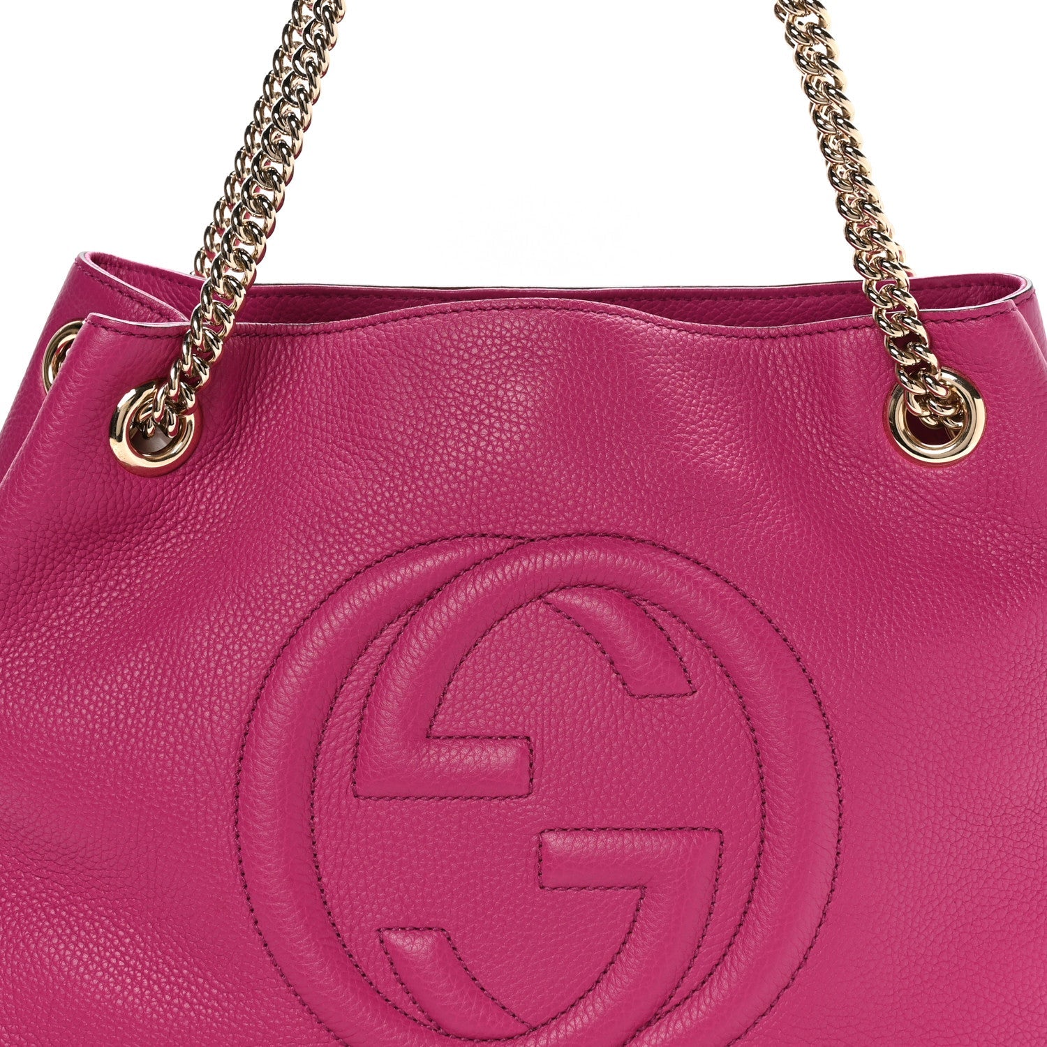 Cellarius Calfskin Medium Soho Chain Shoulder Bag Bright Bouganville