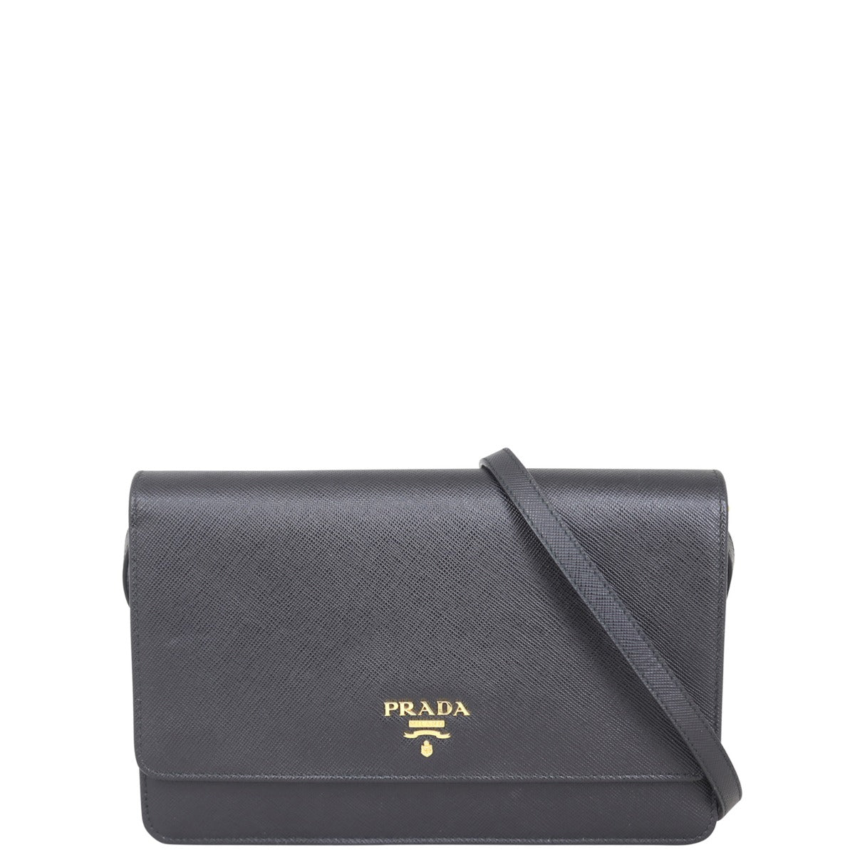 Prada Saffiano Metal Wallet on Strap