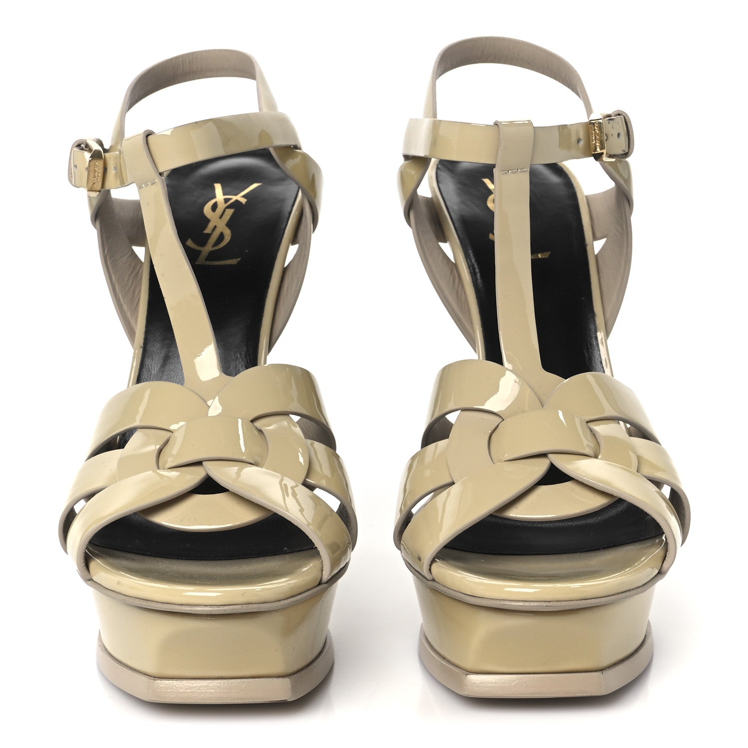 Patent Tribute 105 Platform Sandals 40 Nude Powder
