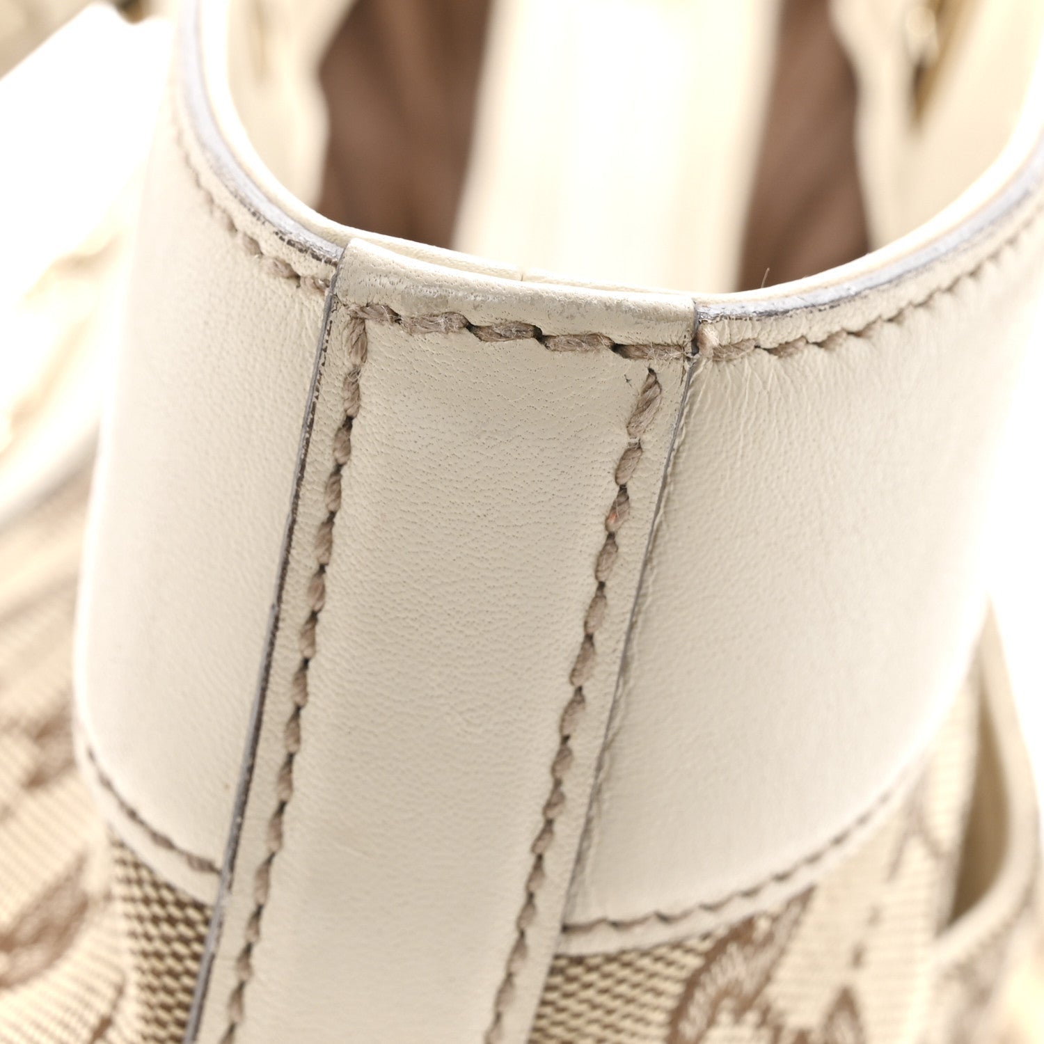 Monogram Large Punch Tote Off White