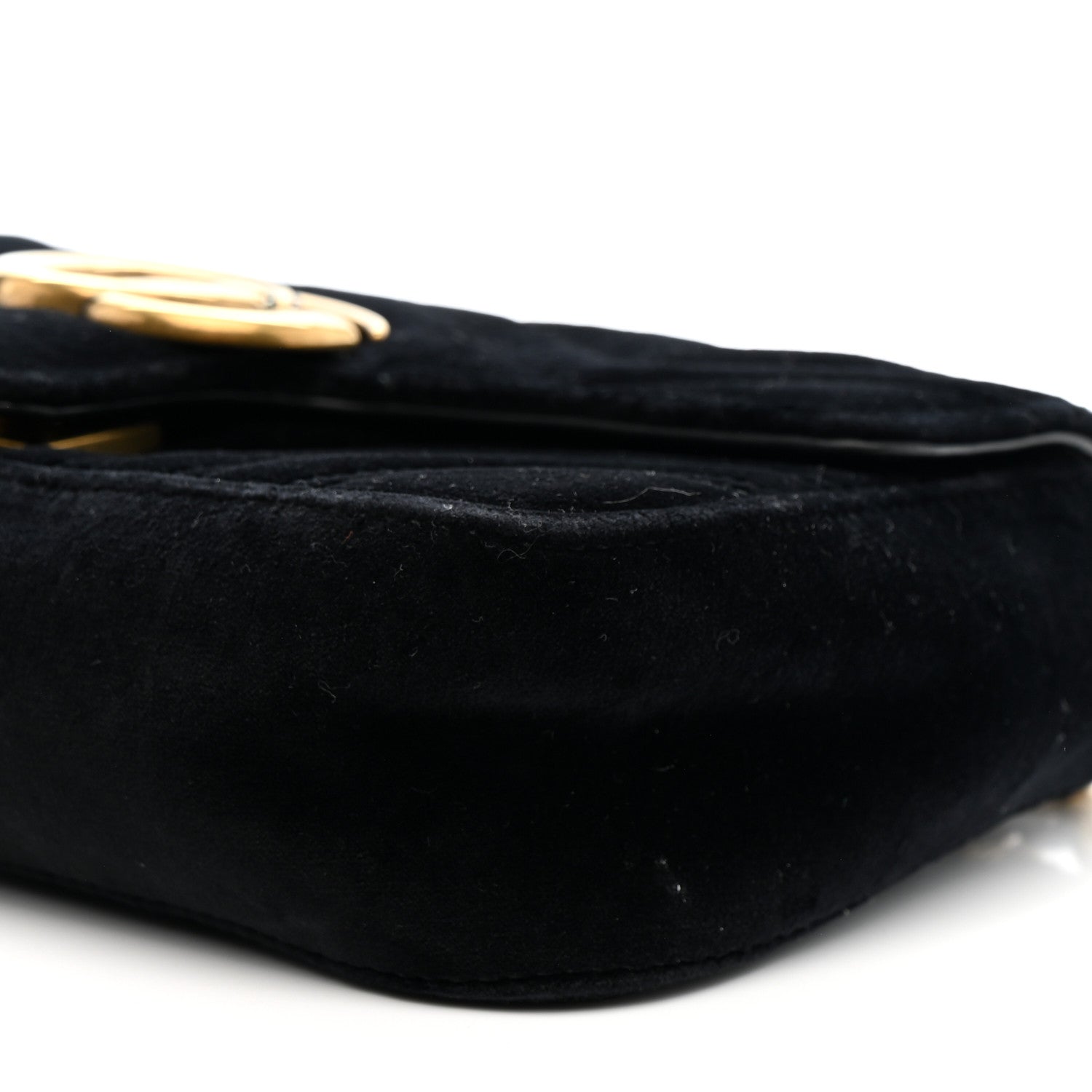 Velvet Matelasse Mini GG Marmont Shoulder Bag Black