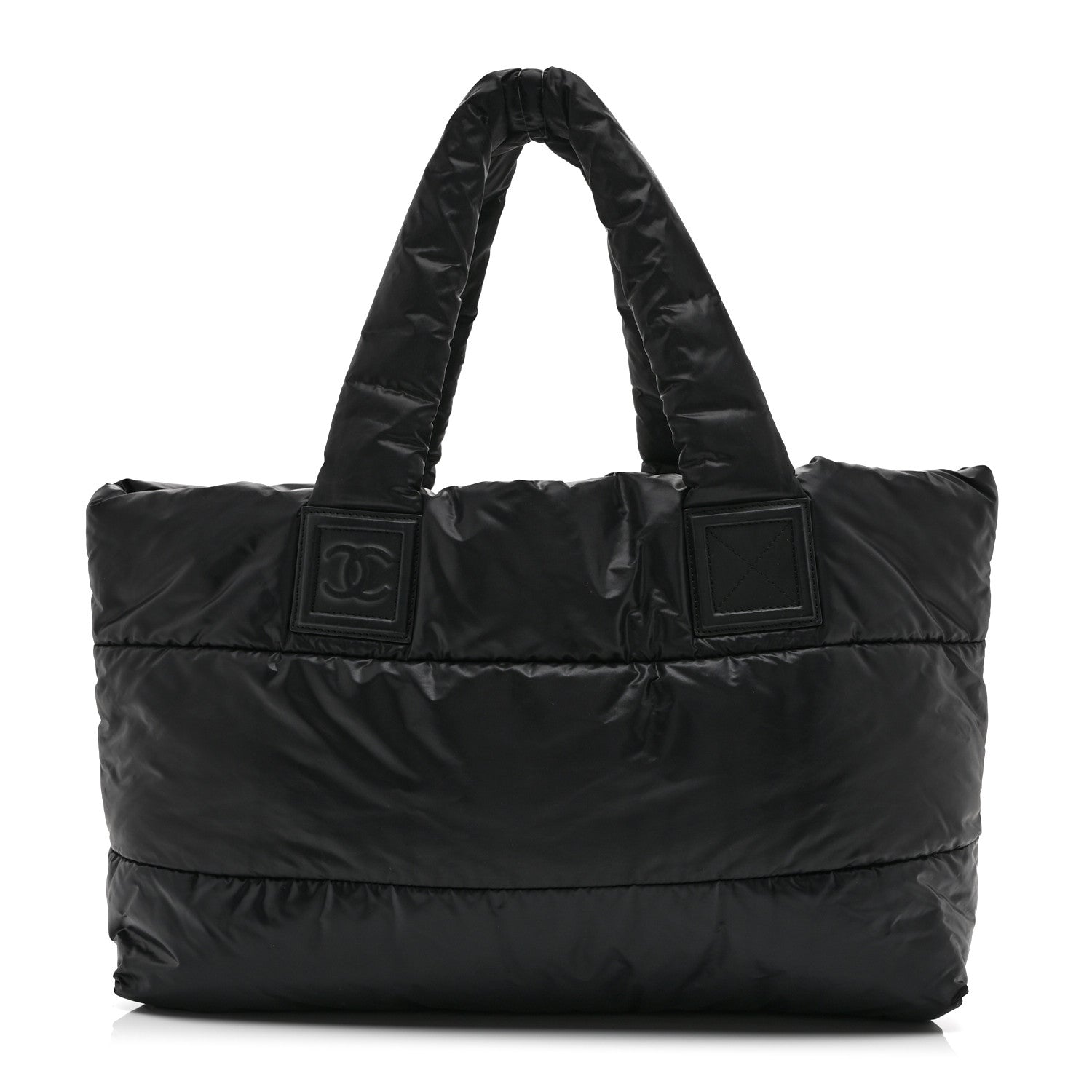 Lambskin Quilted Large Coco Cocoon Reversible Tote Black