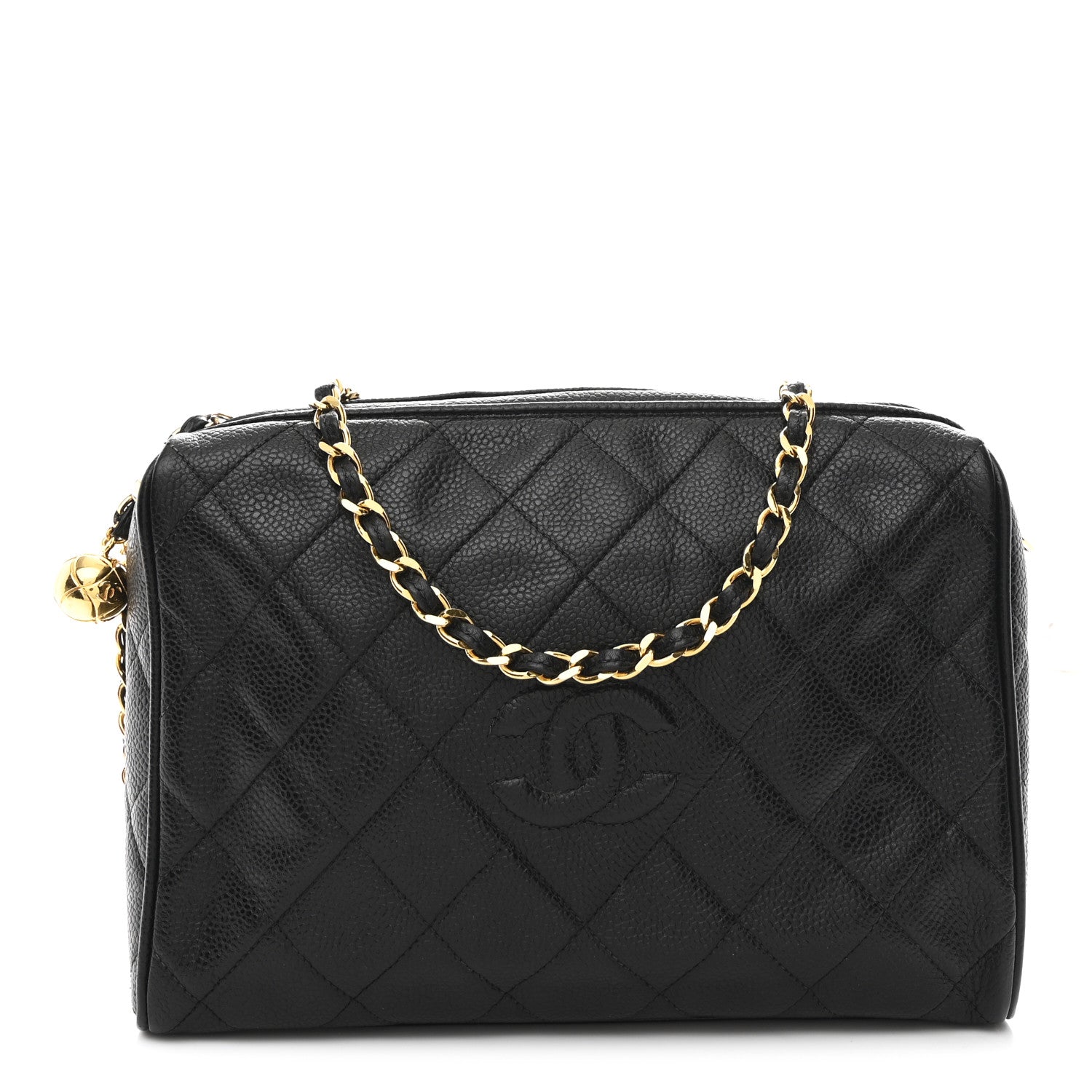 Caviar Quilted Camera Case Black