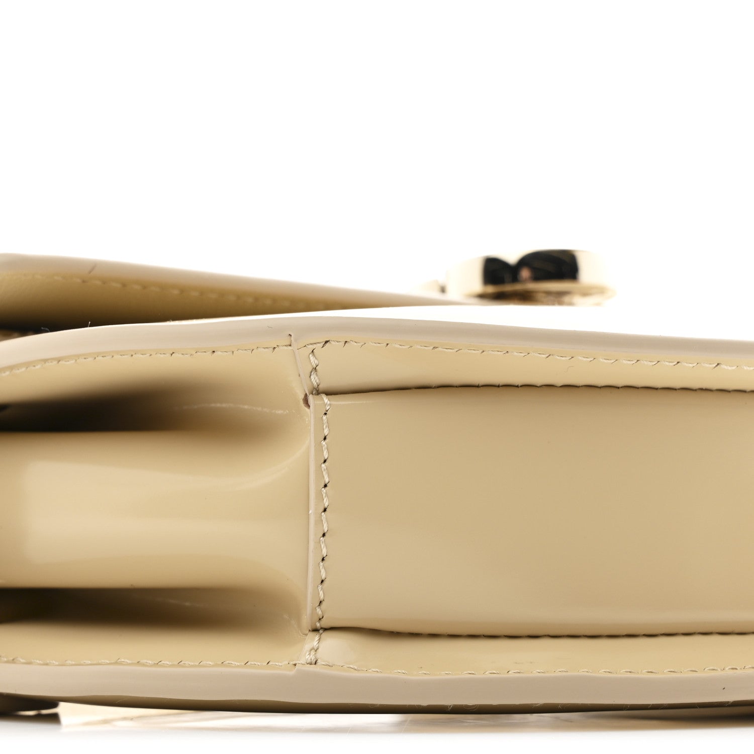 Patent Calfskin GG Half Moon Top Handle Bag Beige
