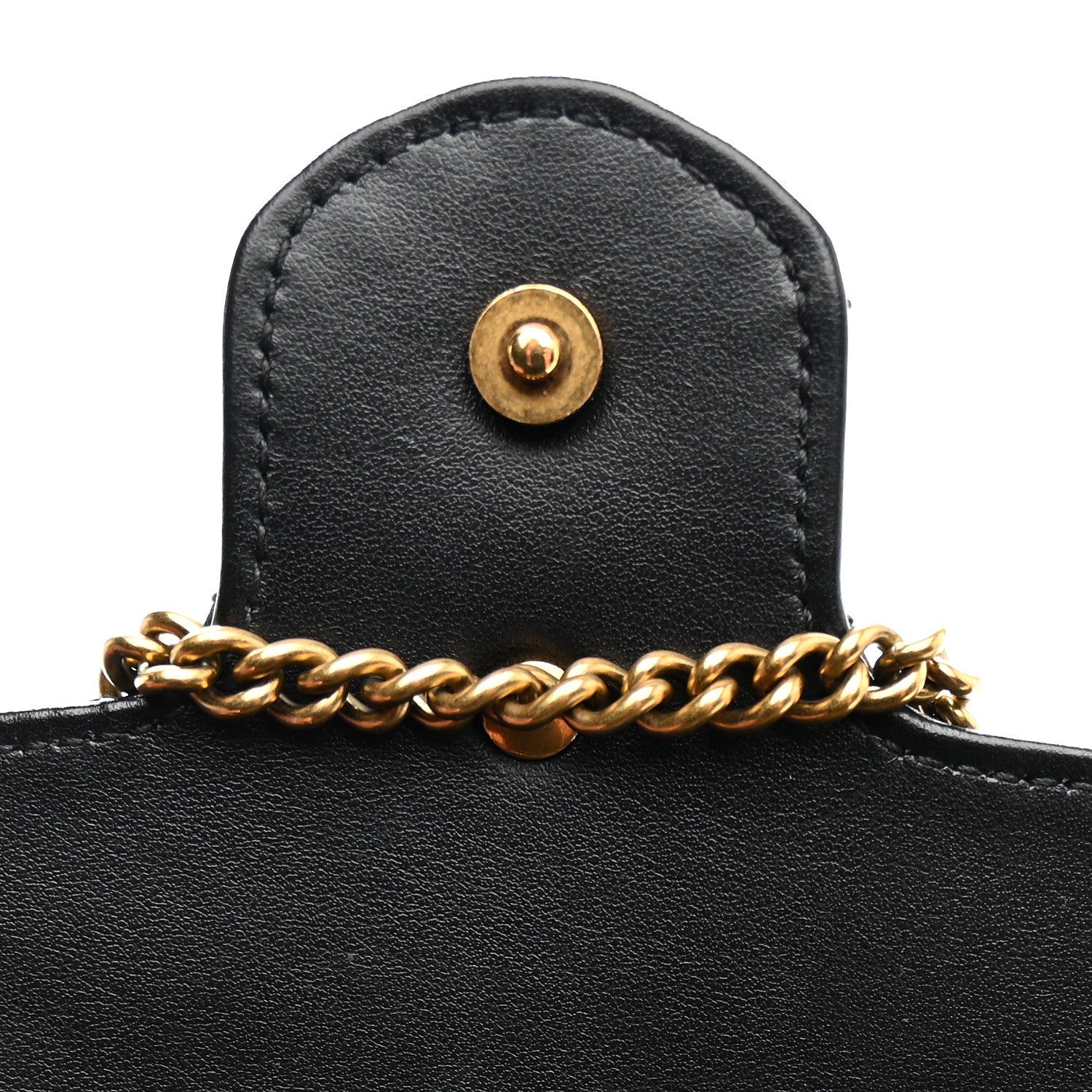 Calfskin Matelasse Super Mini GG Marmont Shoulder Bag Black