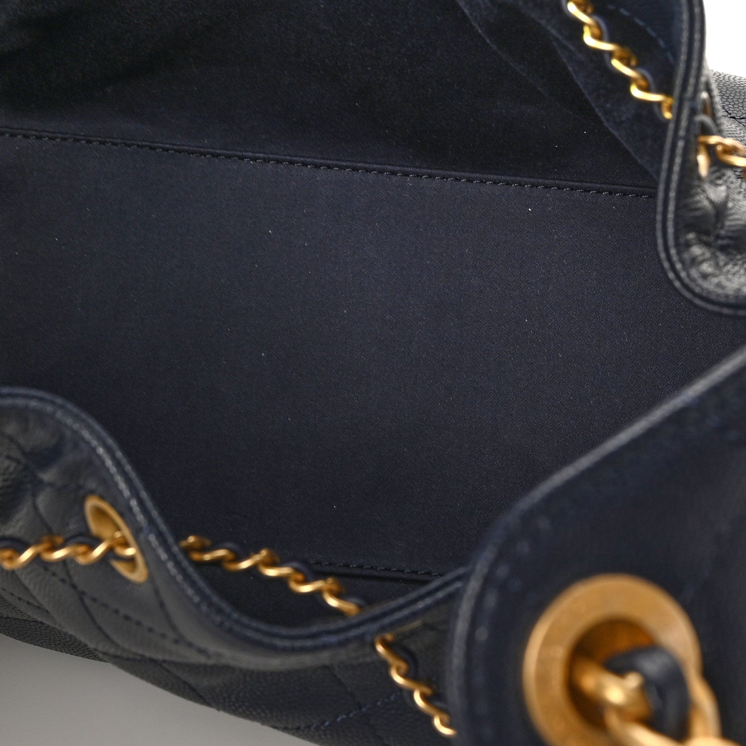 Caviar Quilted Small Chanel 25 Handbag Dark Navy