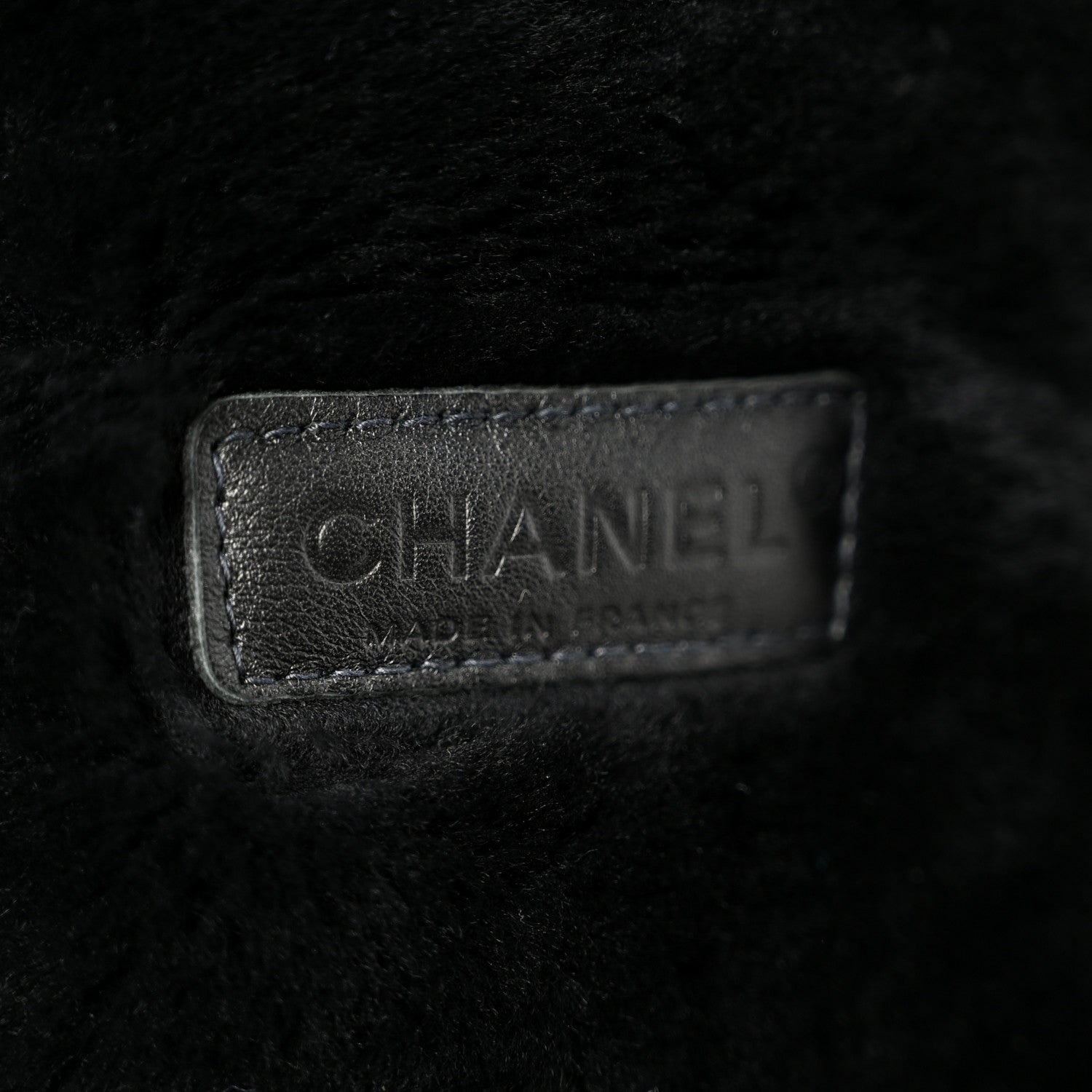 Shearling Quilted Medium Single Flap Black