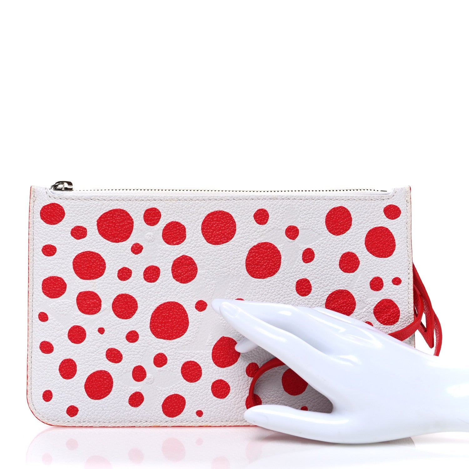 LV X YK Empreinte Infinity Dots Neverfull MM Pochette Rouge White