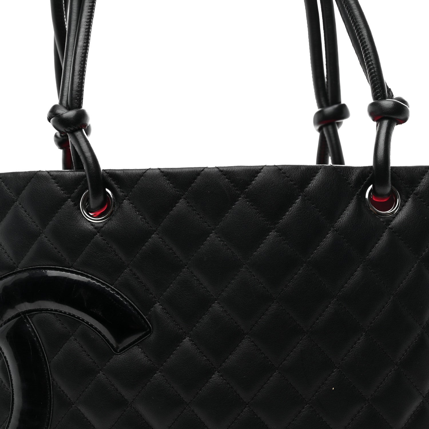 Calfskin Quilted Large Cambon Tote Black