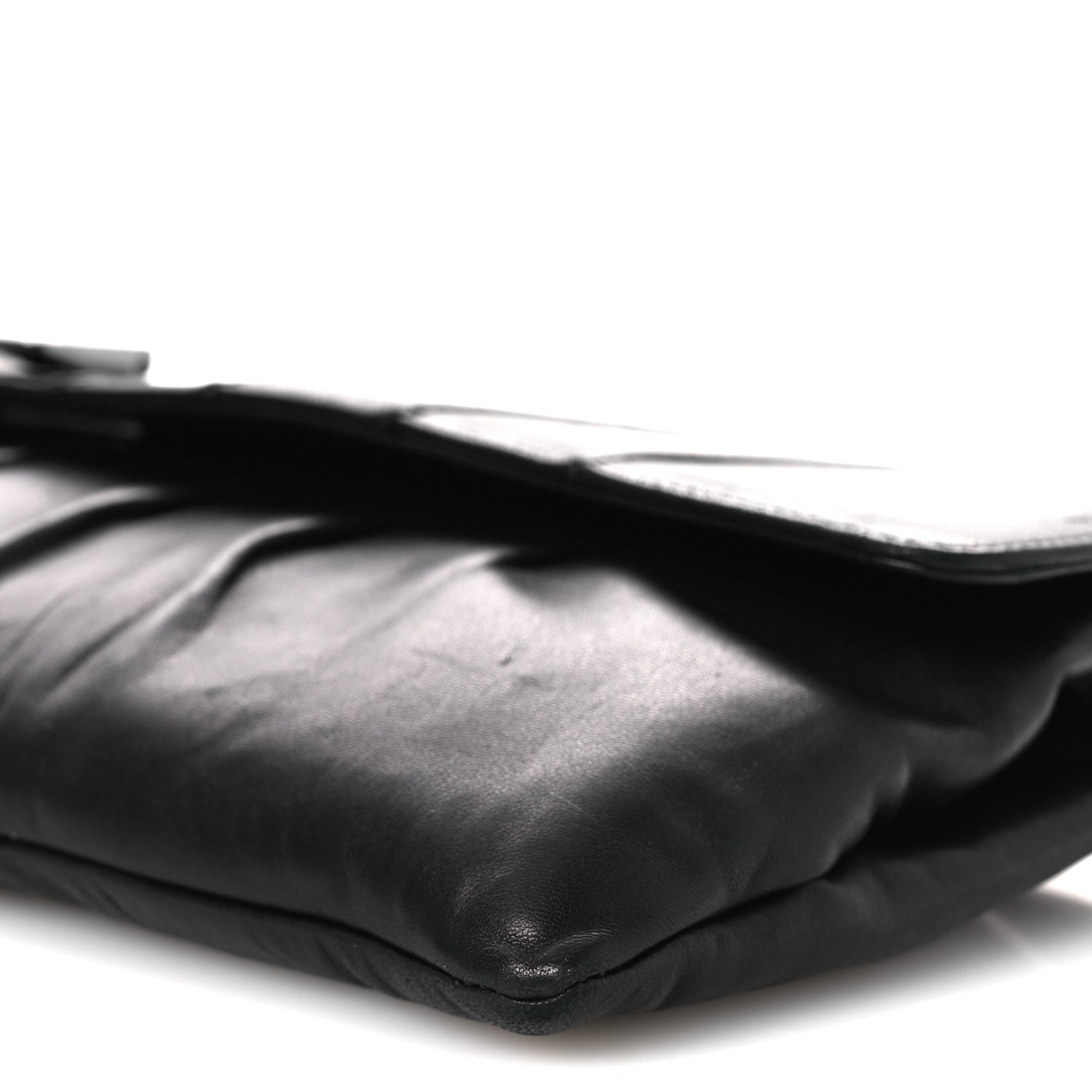 Lambskin Vertical Quilted Clutch Black