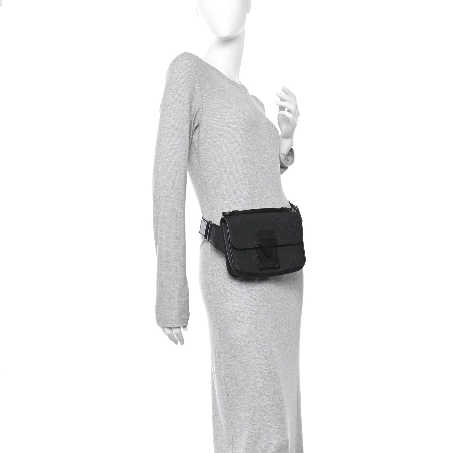 Taurillon Monogram S Lock Sling Bag Black