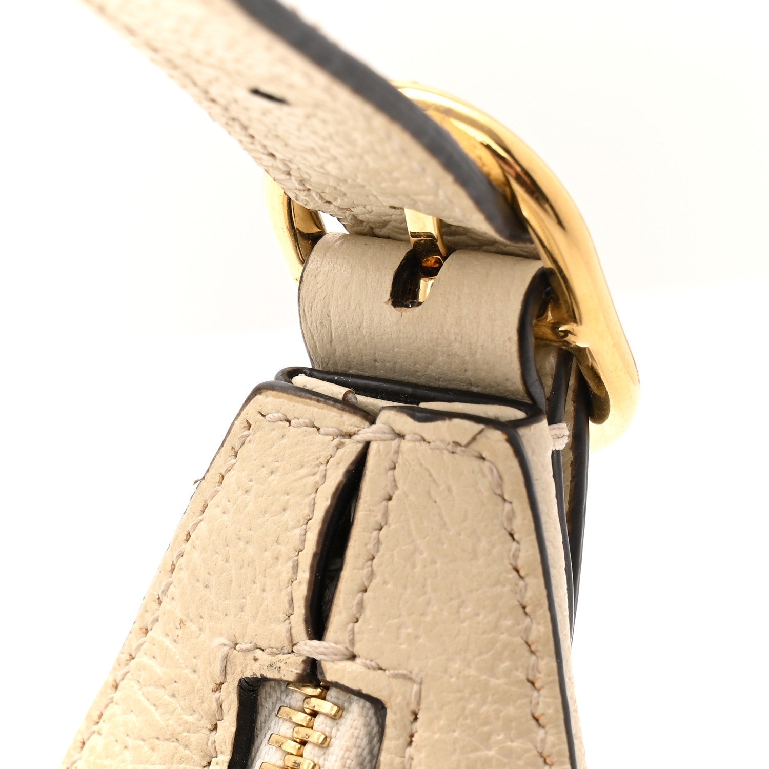 GG Supreme Monogram Textured Dollar Calfskin Web Mini Ophidia Half Moon Hobo Beige Ebony Mystic White