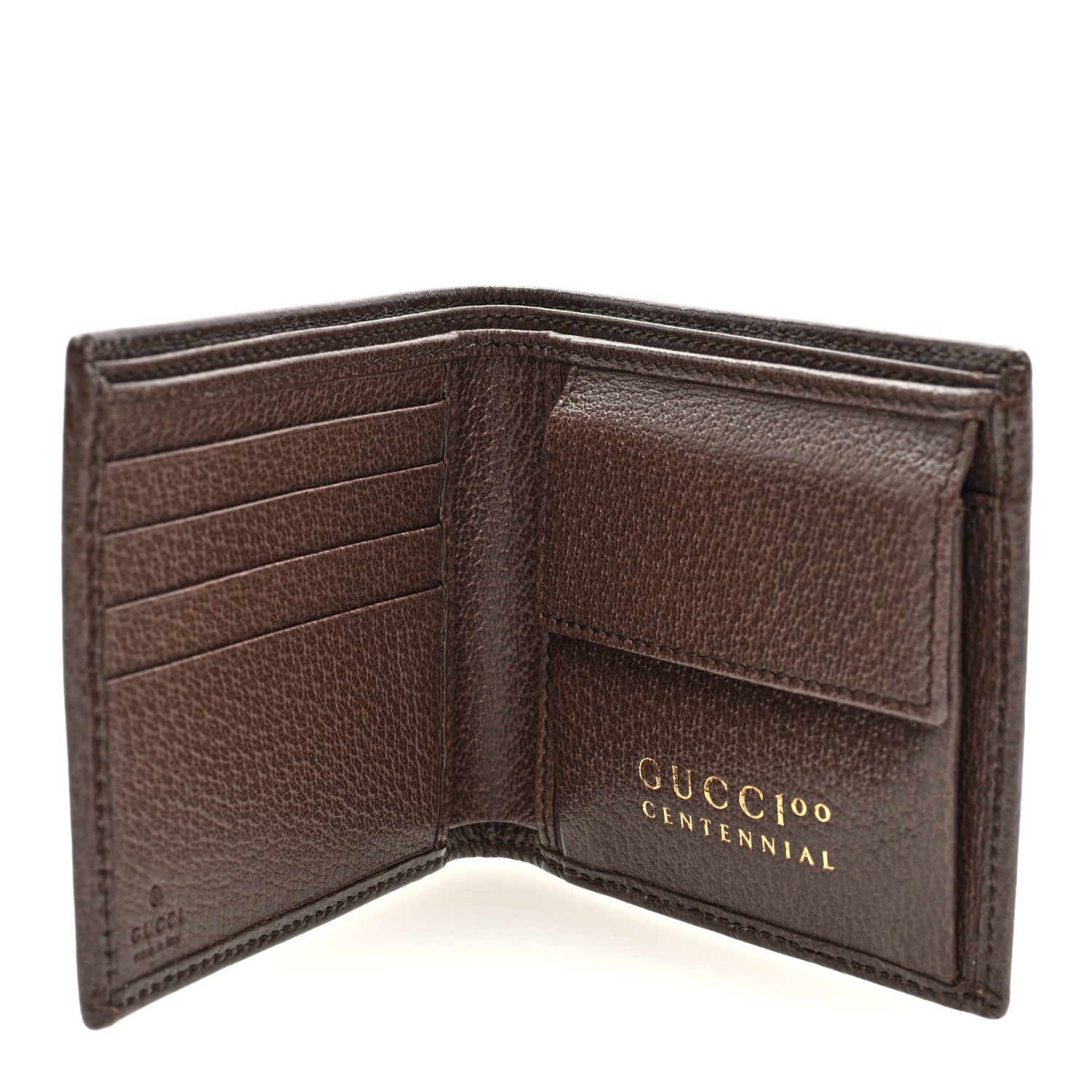 Textured Dollar Calfskin Gucci 100 Centennial Music Wallet New Acero New Shamarock Crop Hibiscus Red