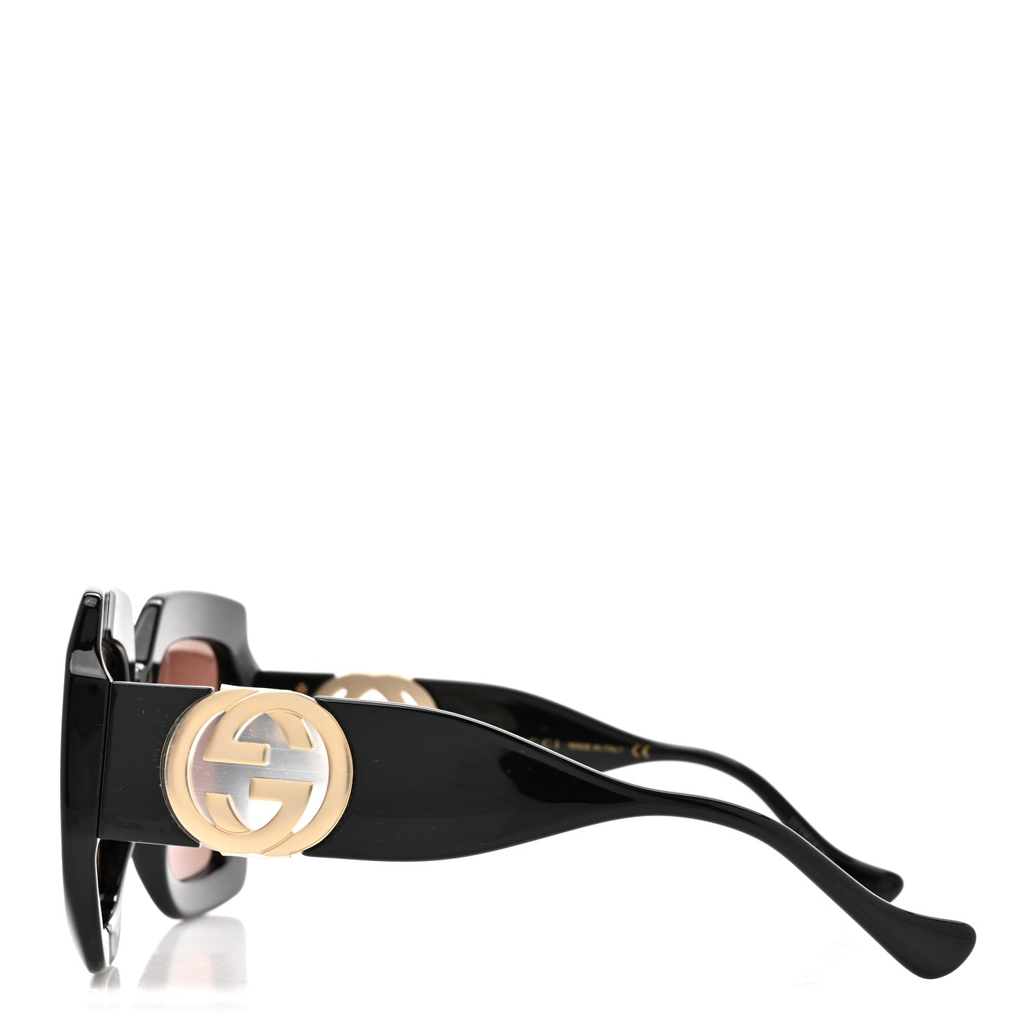 Acetate Square Frame Chain Sunglasses GG1022S Black