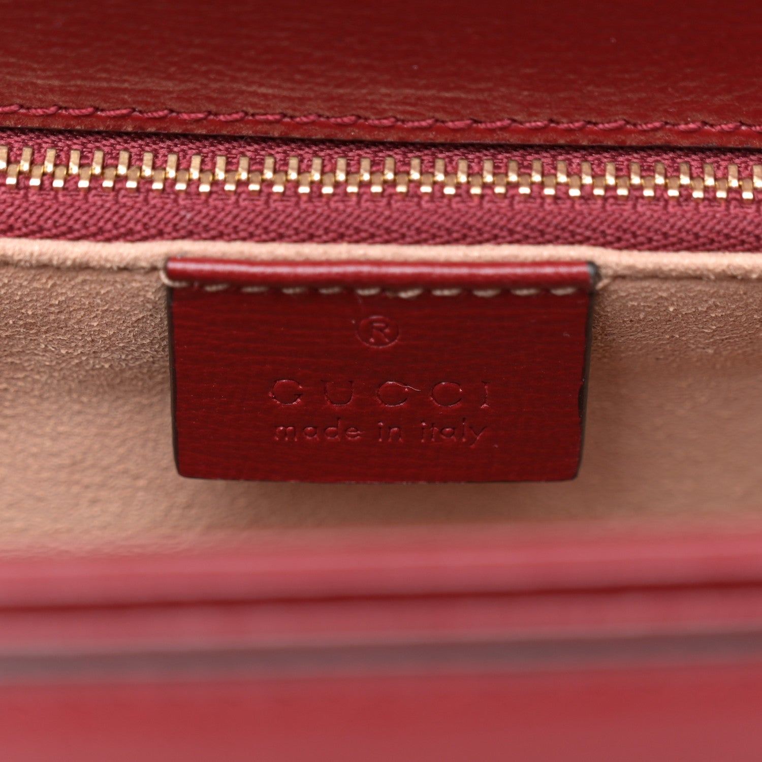 GG Supreme Monogram Azalea Calfskin Horsebit 1955 Shoulder Bag Beige Ebony New Cherry Red