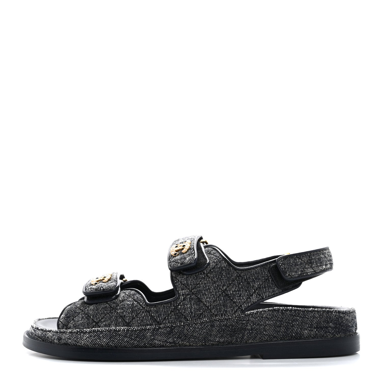 Velvet Velcro Dad Sandals 38.5 Grey
