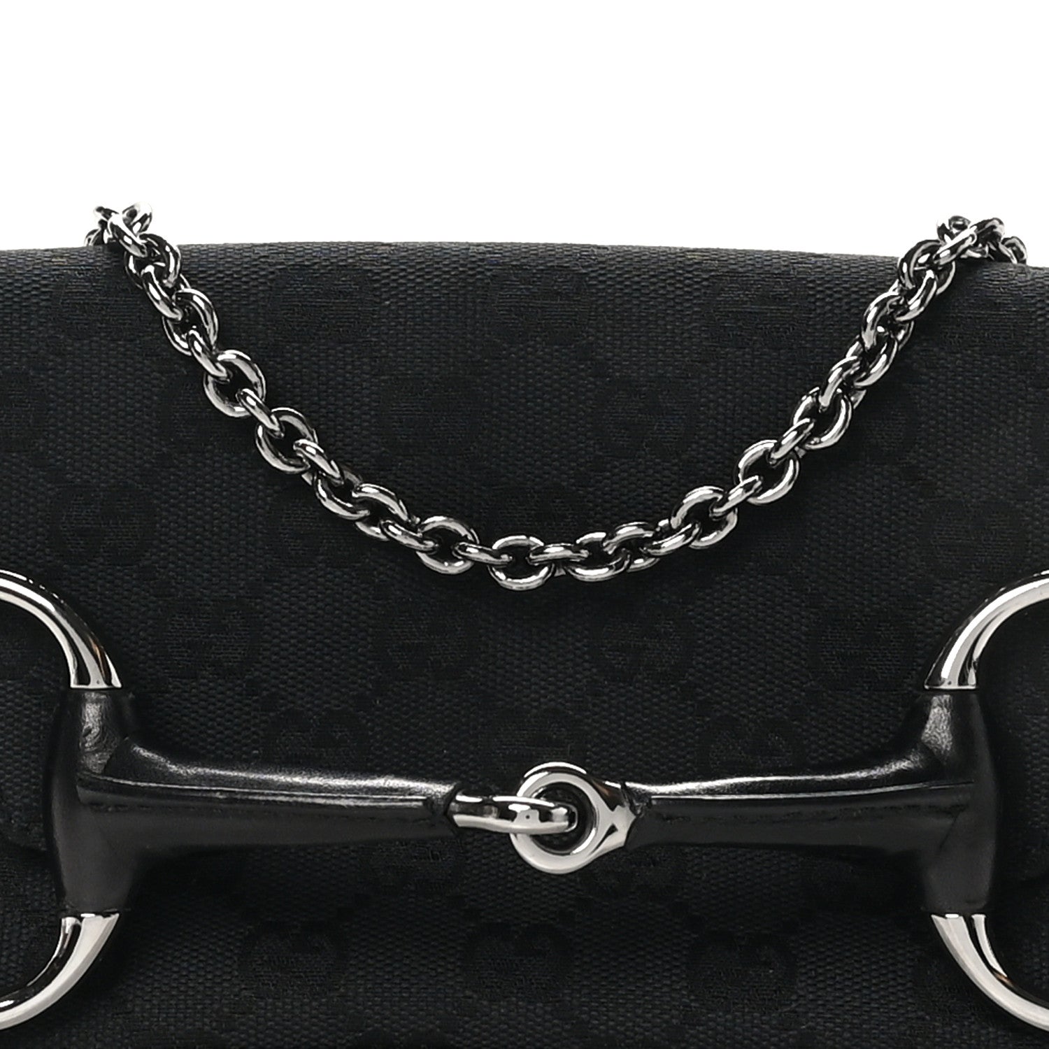 Monogram Studded Horsebit Clutch Black