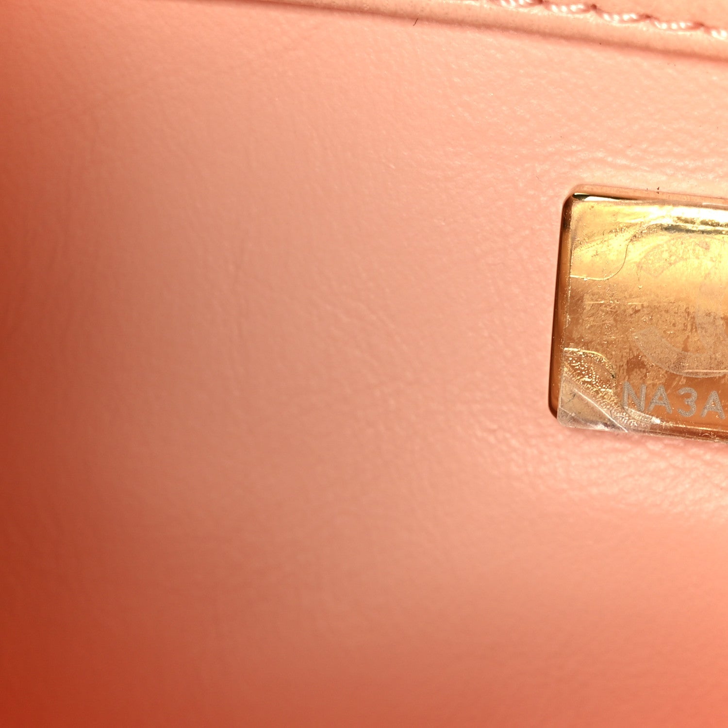 Lambskin Quilted Mini Pearl Crush Flap Light Orange