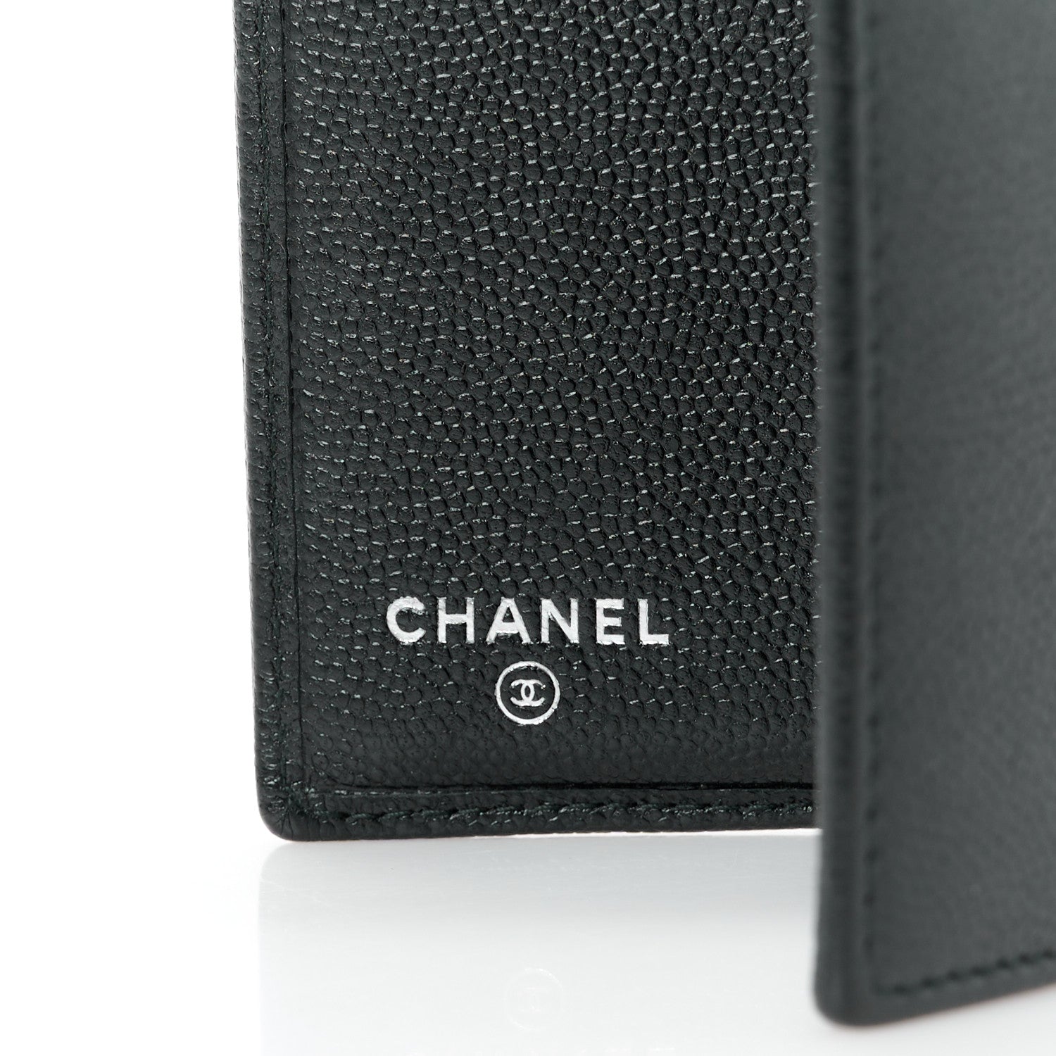 Caviar CC Button Bi-Fold Wallet Black